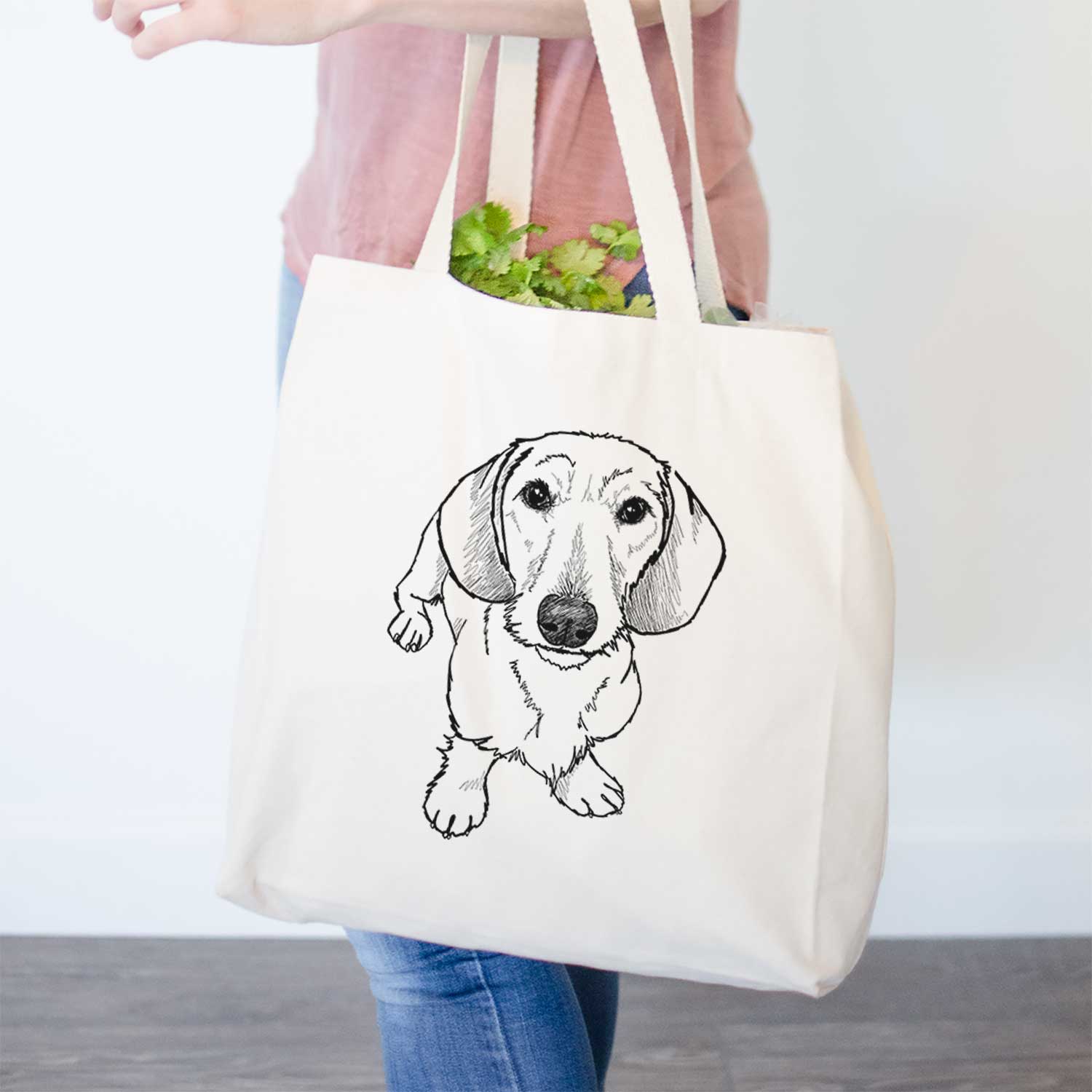 Doodled Dillon the Dachshund - Tote Bag