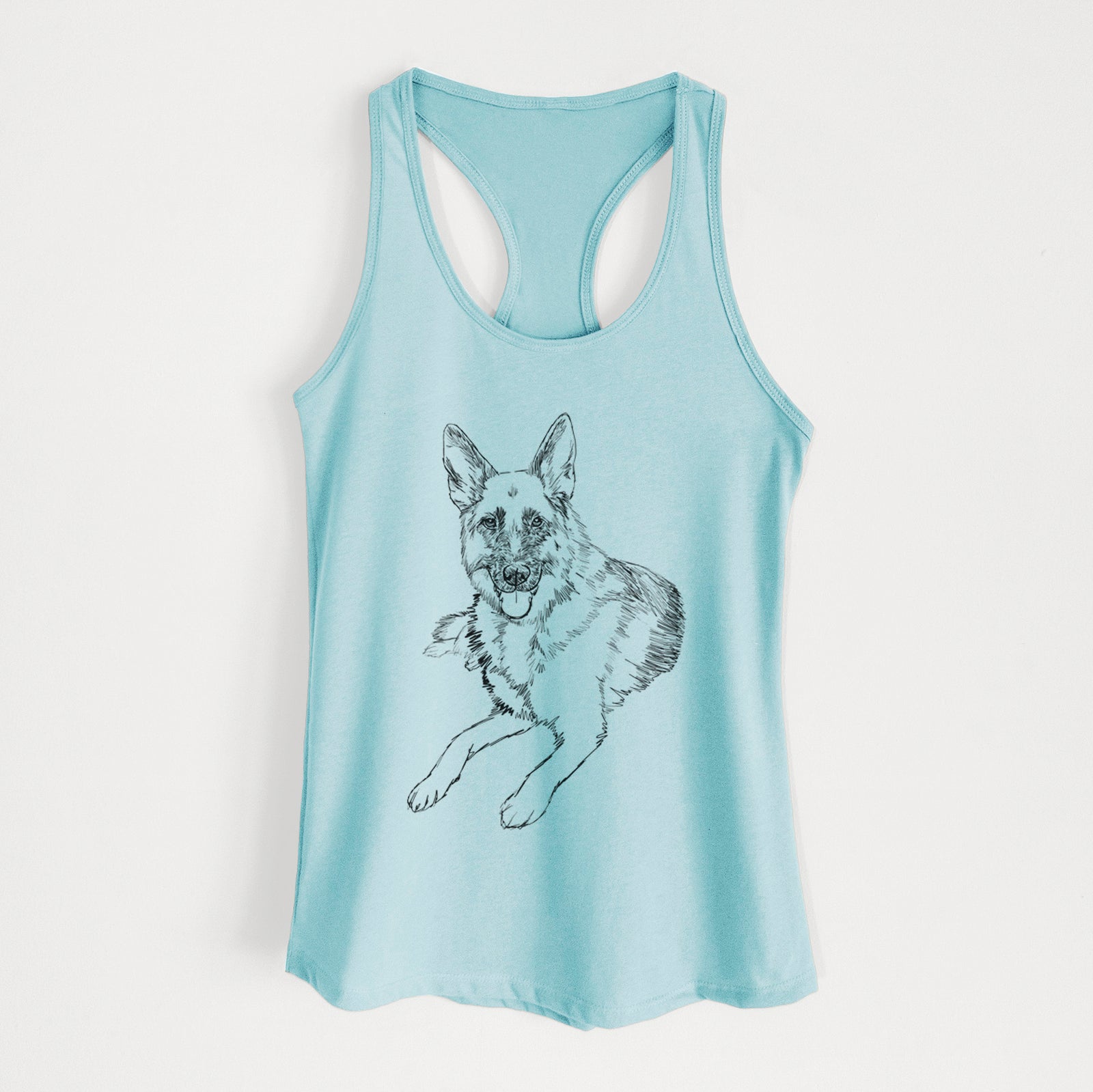 Doodled Dixie the German Shepherd - Women's Racerback Tanktop