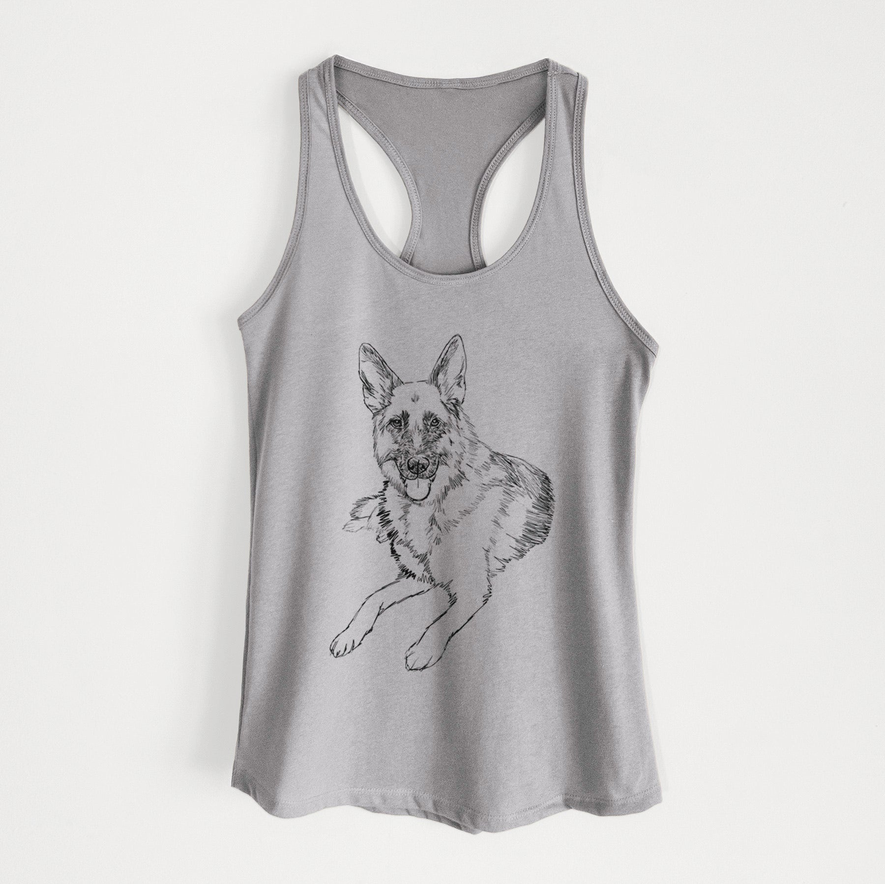 Doodled Dixie the German Shepherd - Women's Racerback Tanktop