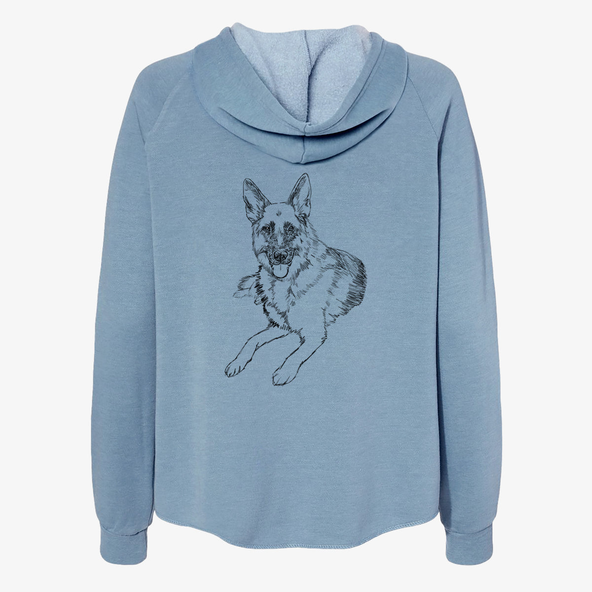 Doodled Dixie the German Shepherd - Women's Cali Wave Zip-Up Sweatshirt