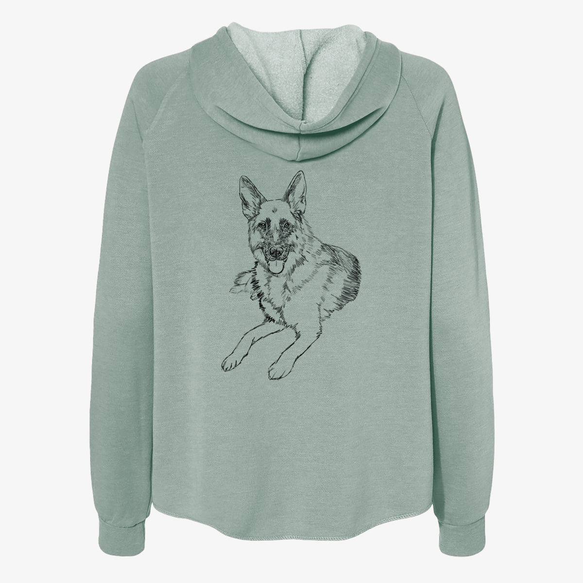 Doodled Dixie the German Shepherd - Women's Cali Wave Zip-Up Sweatshirt