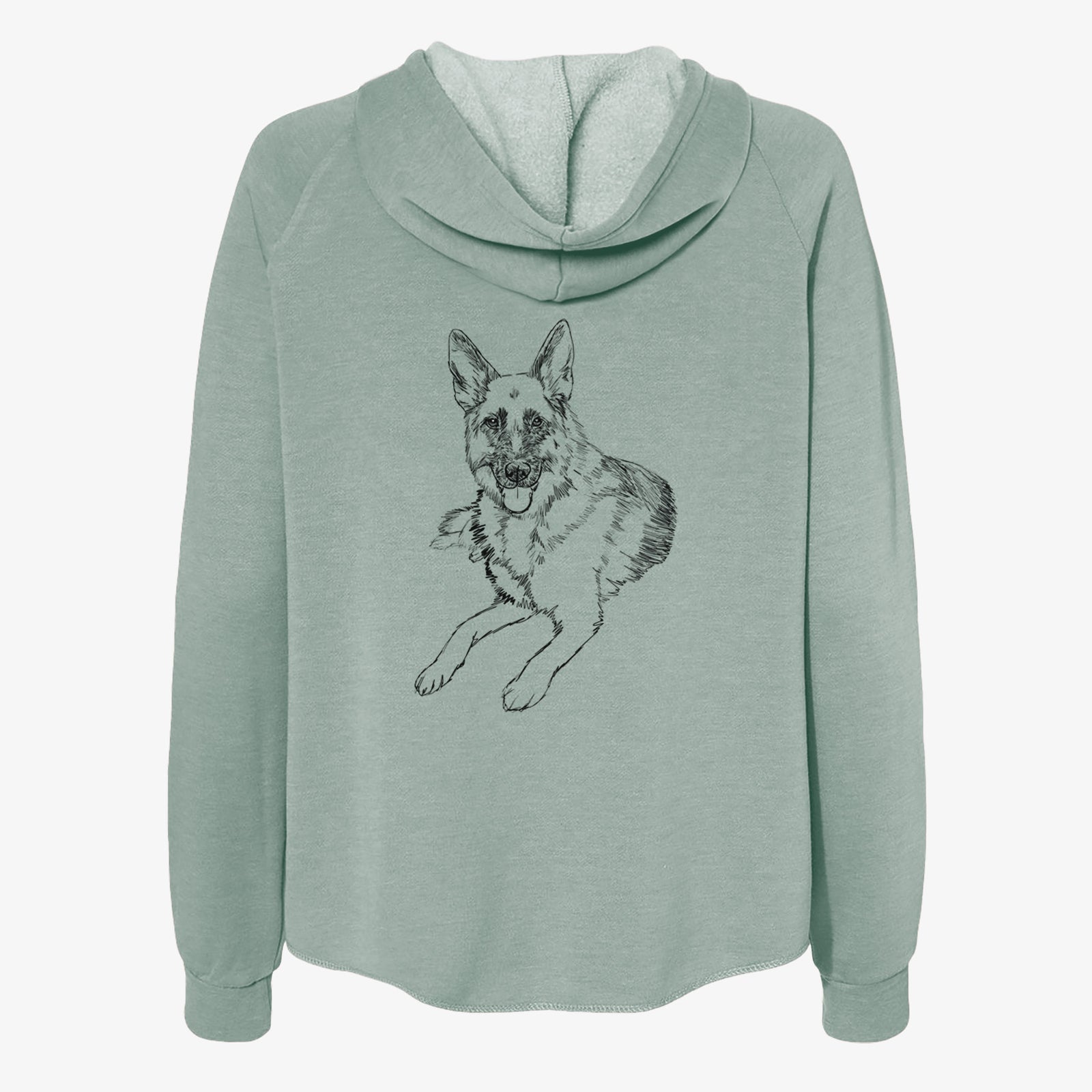 Doodled Dixie the German Shepherd - Women's Cali Wave Zip-Up Sweatshirt