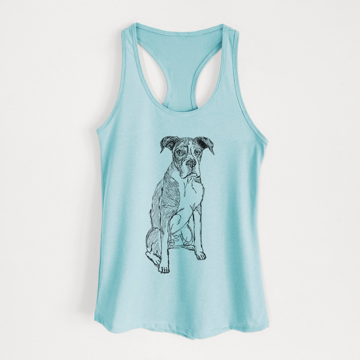 Doodled Dizzy the Boxer - Women&#39;s Racerback Tanktop