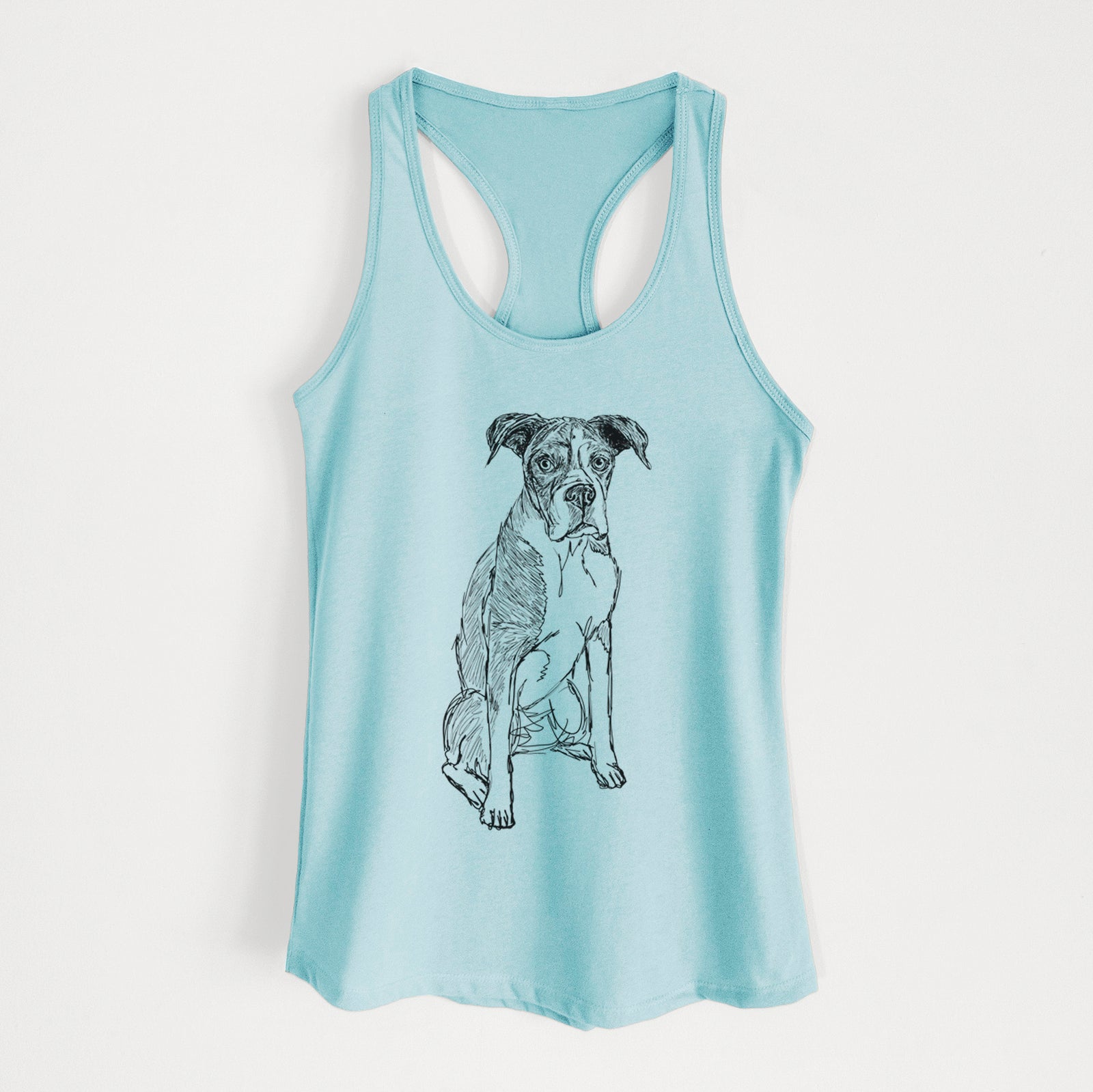 Doodled Dizzy the Boxer - Women's Racerback Tanktop