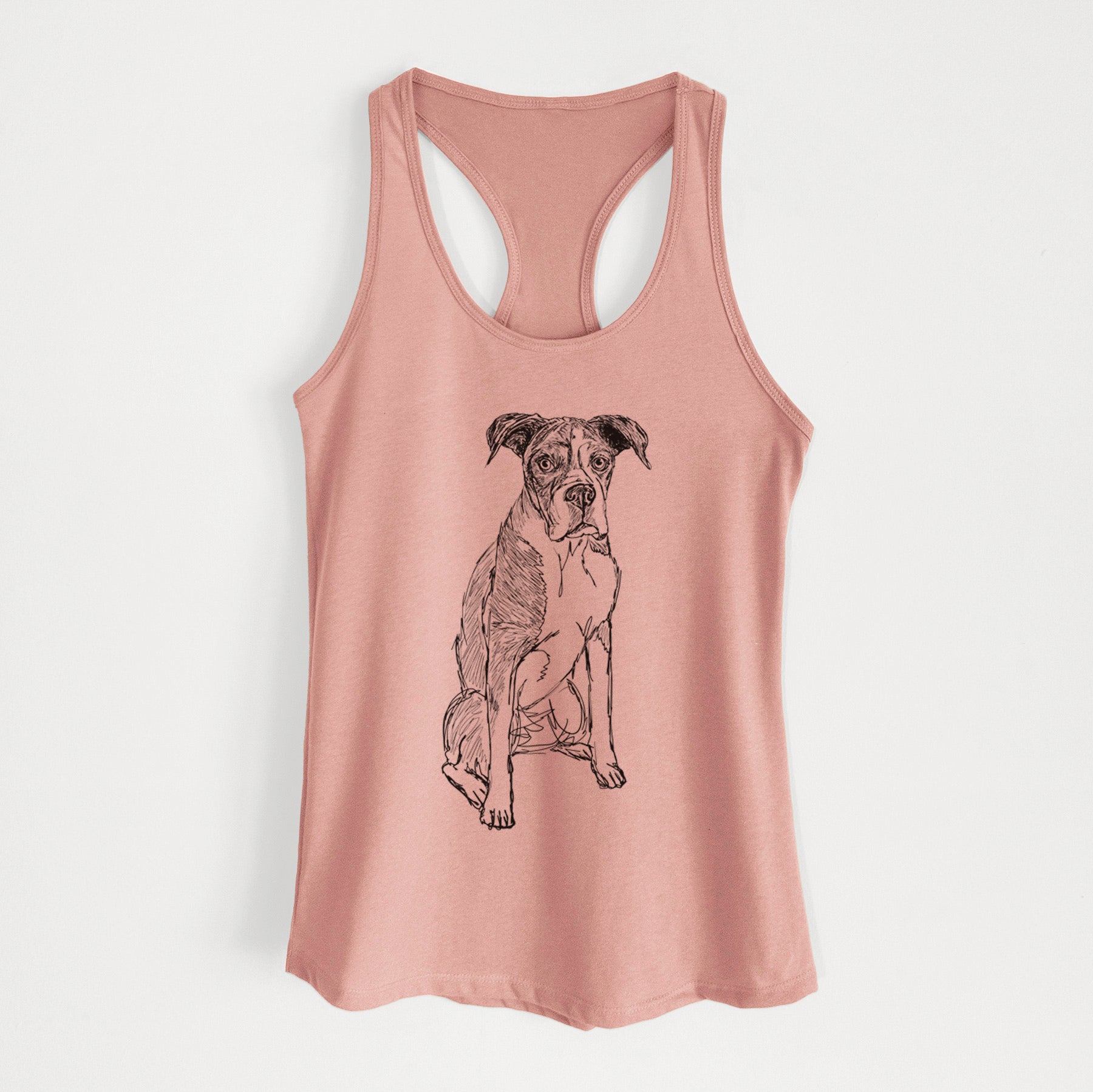 Doodled Dizzy the Boxer - Women's Racerback Tanktop