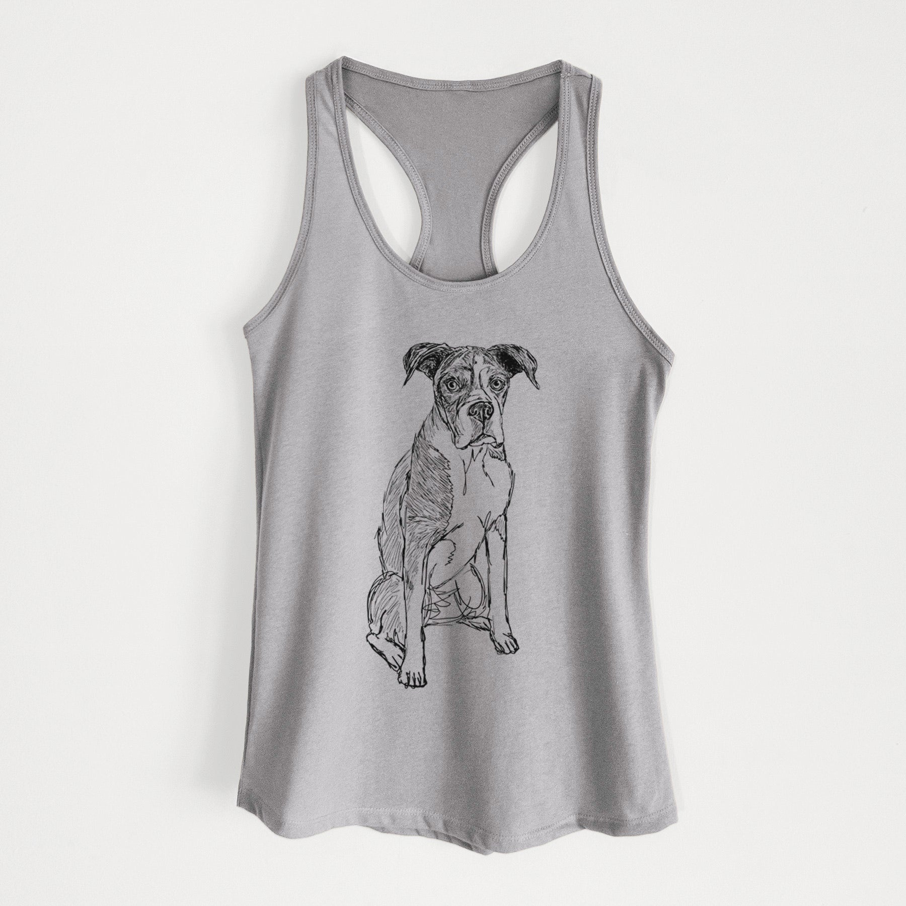 Doodled Dizzy the Boxer - Women's Racerback Tanktop