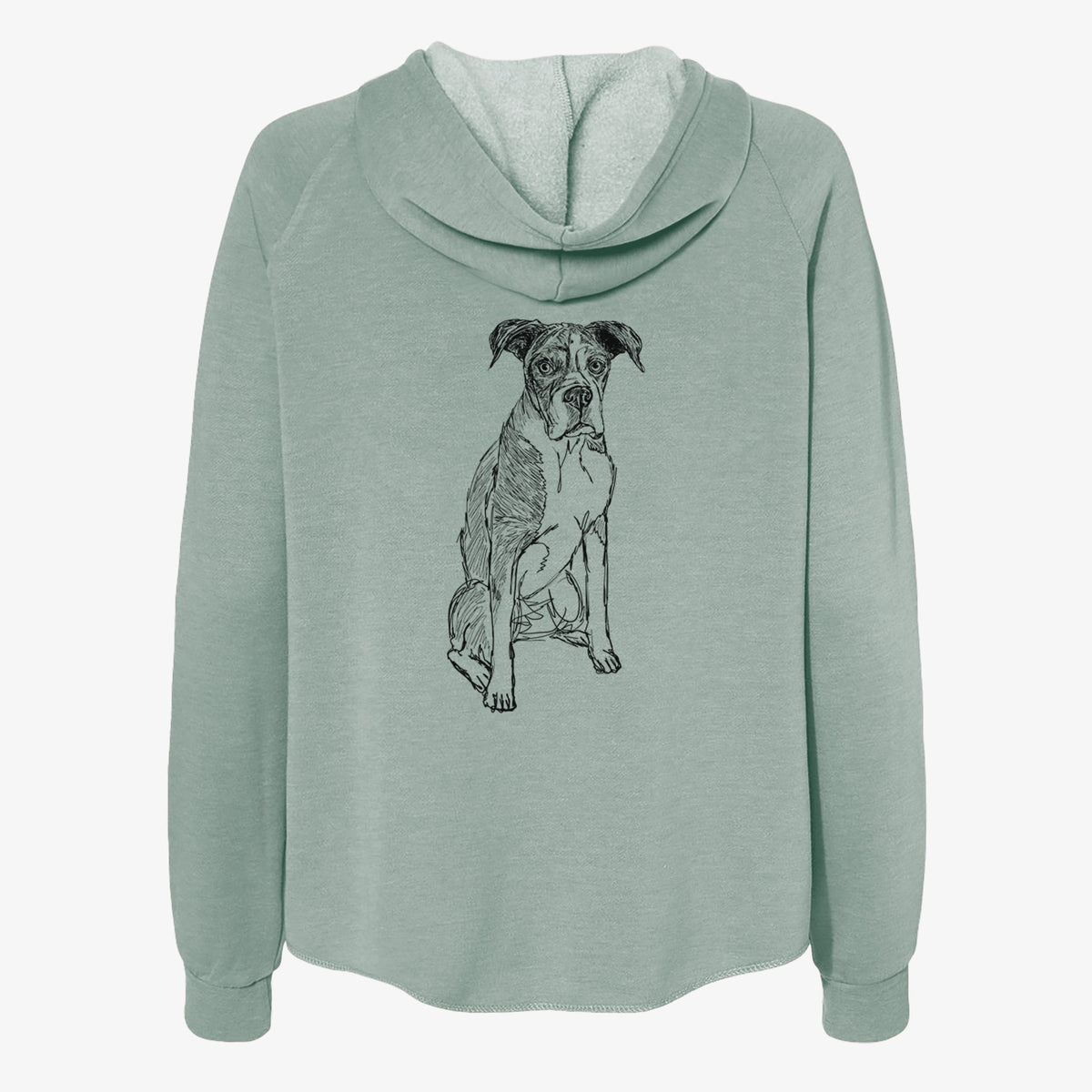 Doodled Dizzy the Boxer - Women's Cali Wave Zip-Up Sweatshirt