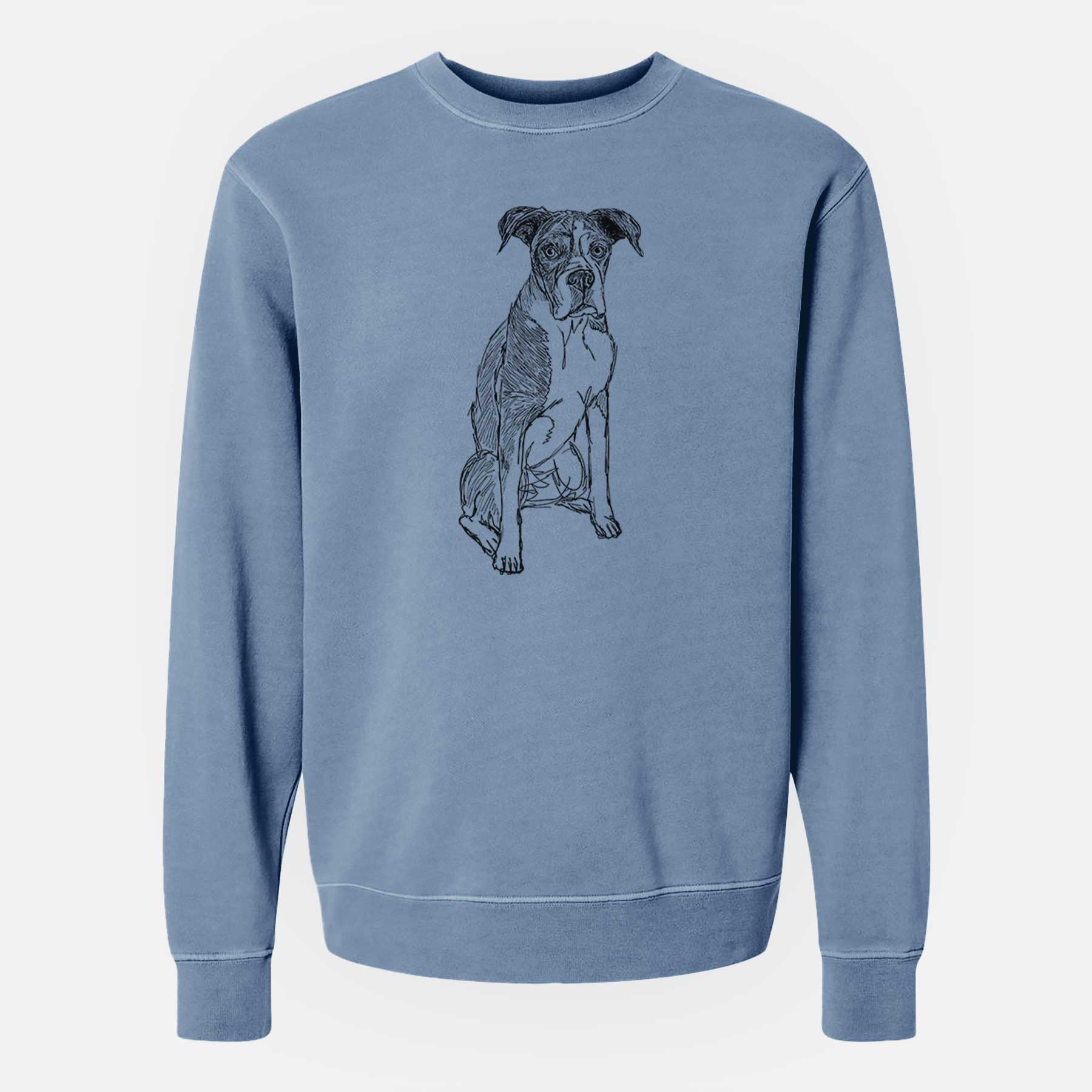 Doodled Dizzy the Boxer - Unisex Pigment Dyed Crew Sweatshirt