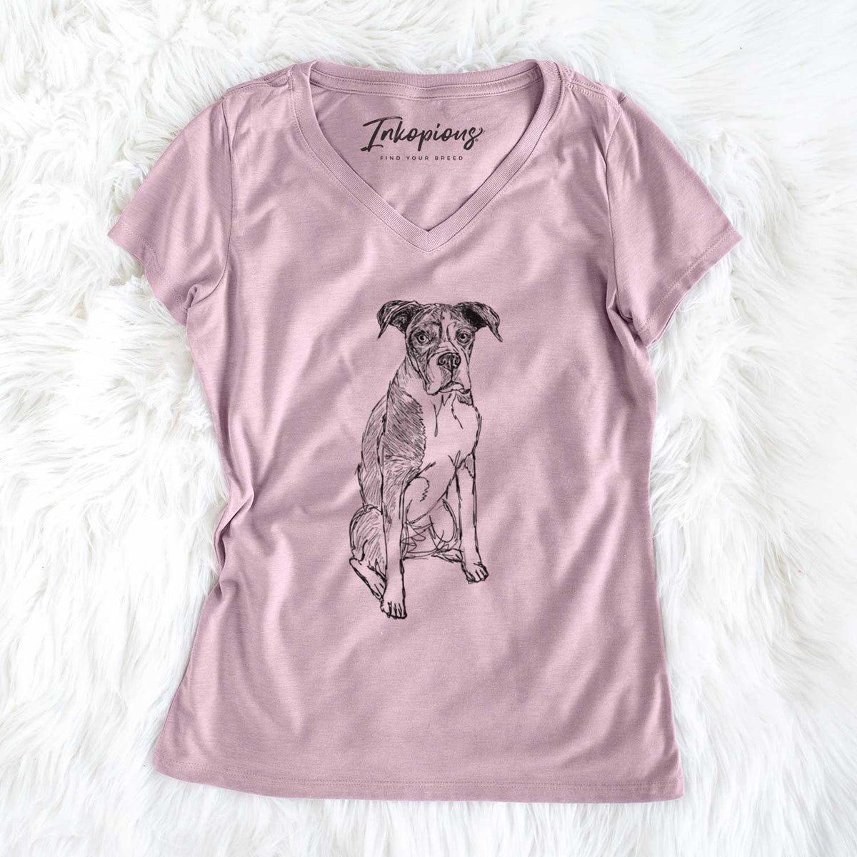Doodled Dizzy the Boxer - Women&#39;s V-neck Shirt