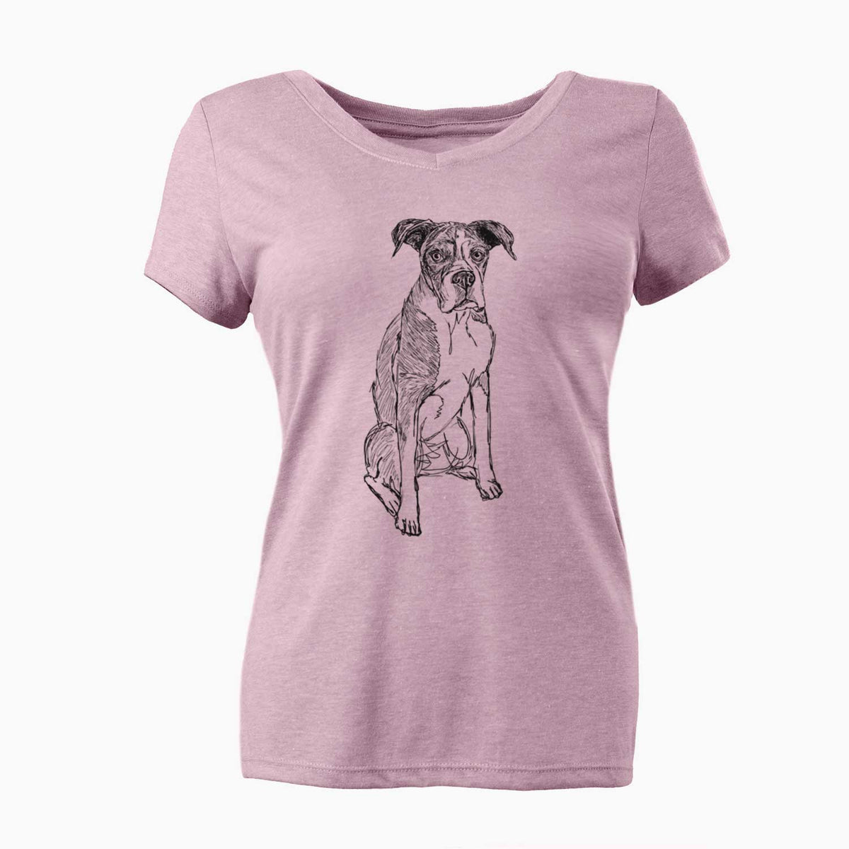 Doodled Dizzy the Boxer - Women's V-neck Shirt