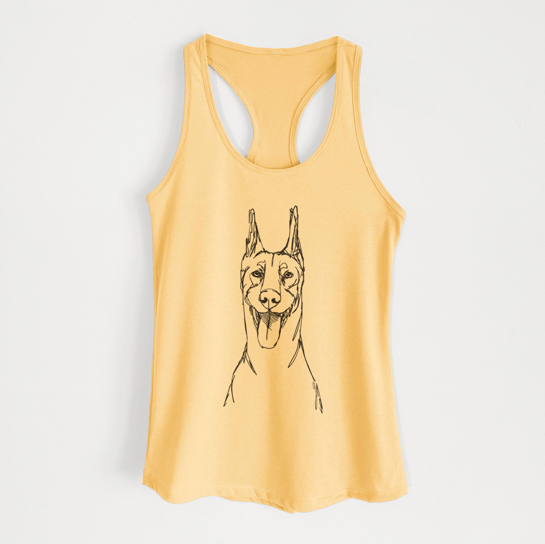 Doodled Doberman Pinscher - Women's Racerback Tanktop