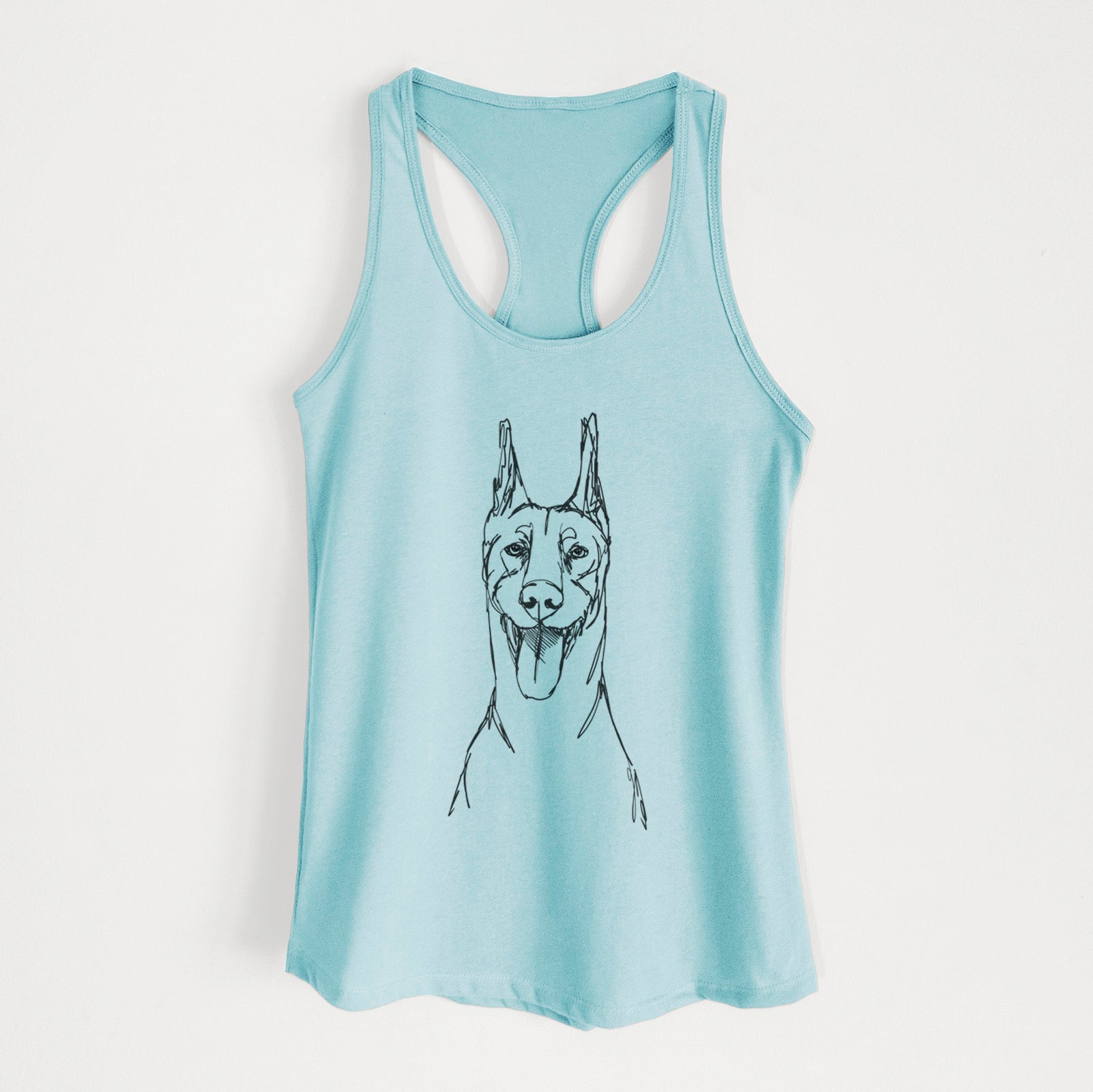 Doodled Doberman Pinscher - Women's Racerback Tanktop