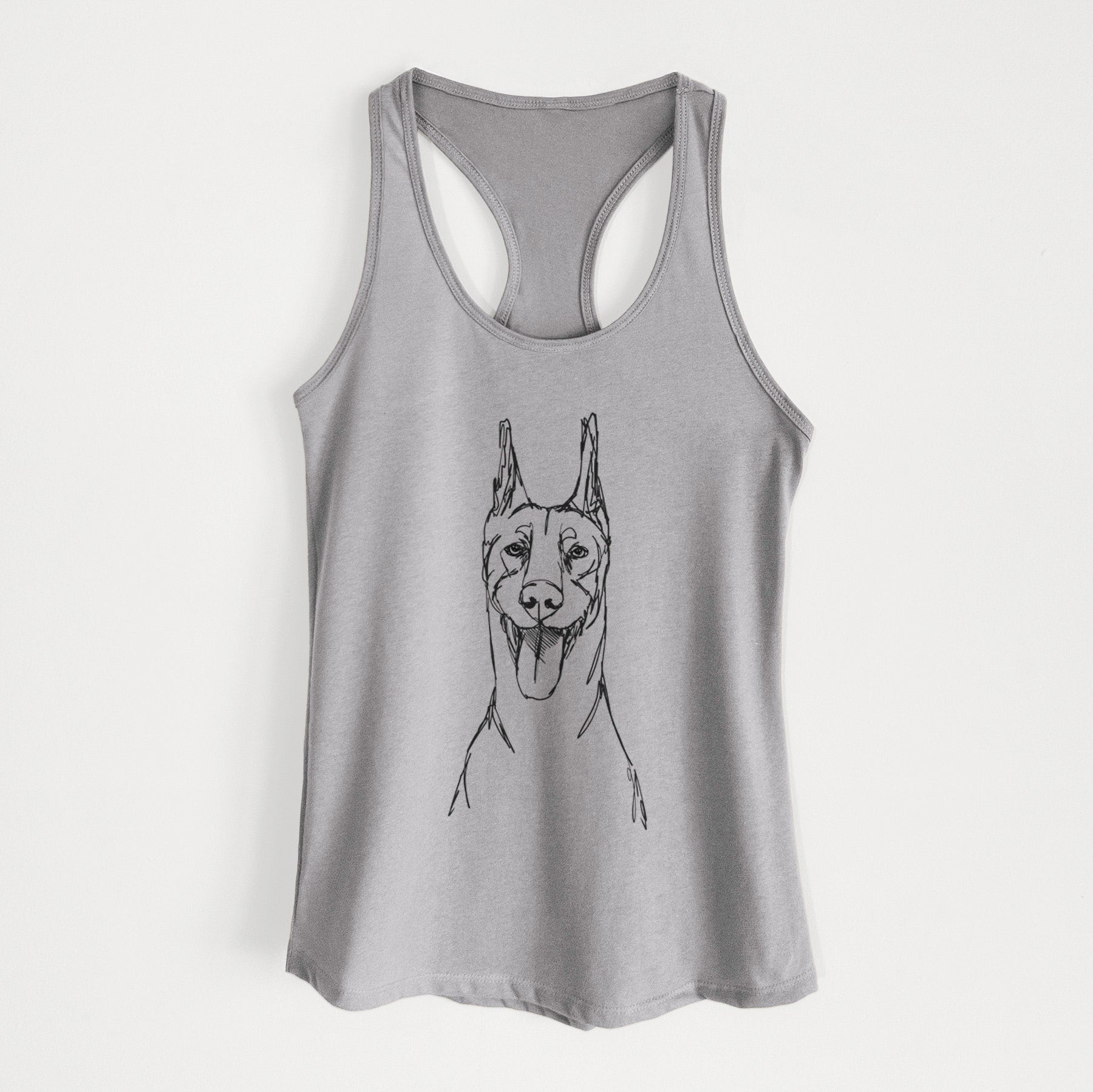 Doodled Doberman Pinscher - Women's Racerback Tanktop