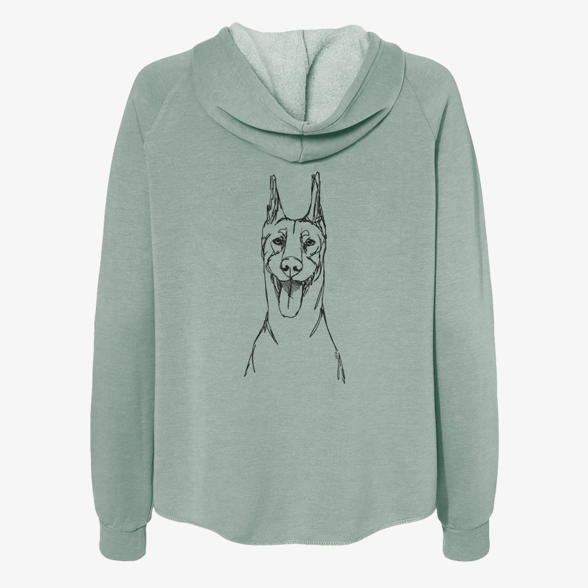 Doodled Doberman Pinscher - Women's Cali Wave Zip-Up Sweatshirt