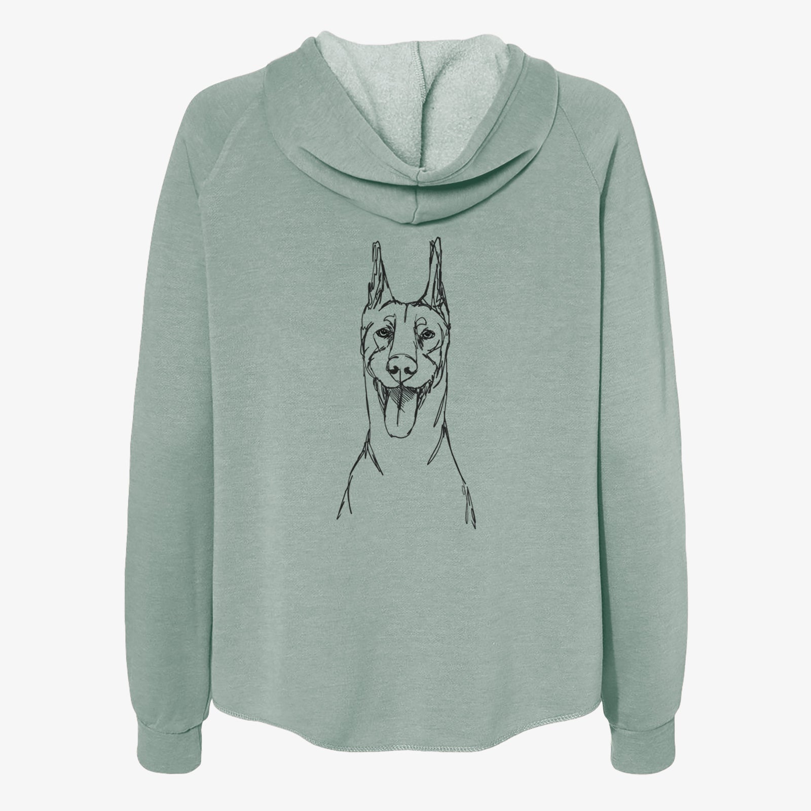 Doodled Doberman Pinscher - Women's Cali Wave Zip-Up Sweatshirt