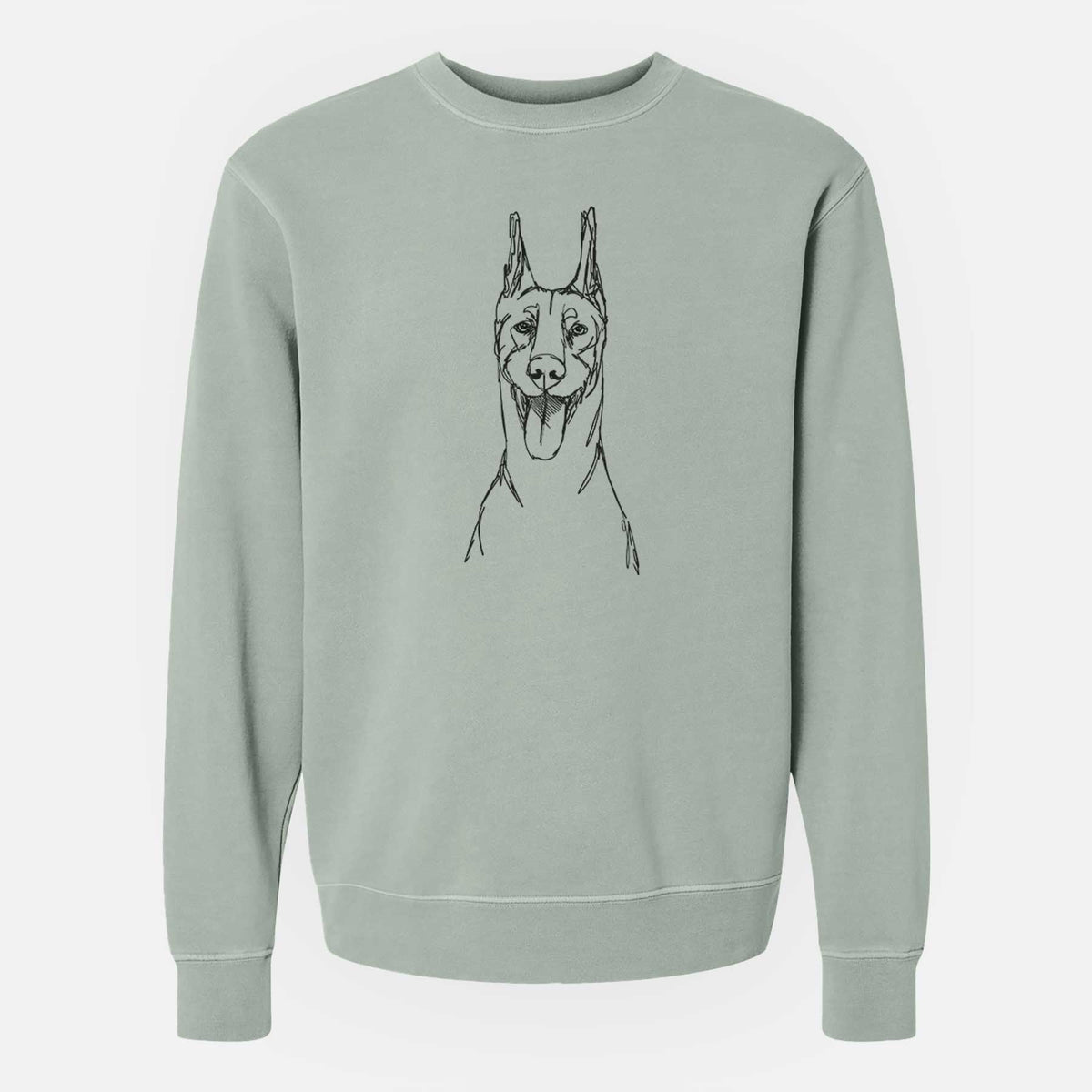 Doodled Doberman Pinscher the  - Unisex Pigment Dyed Crew Sweatshirt