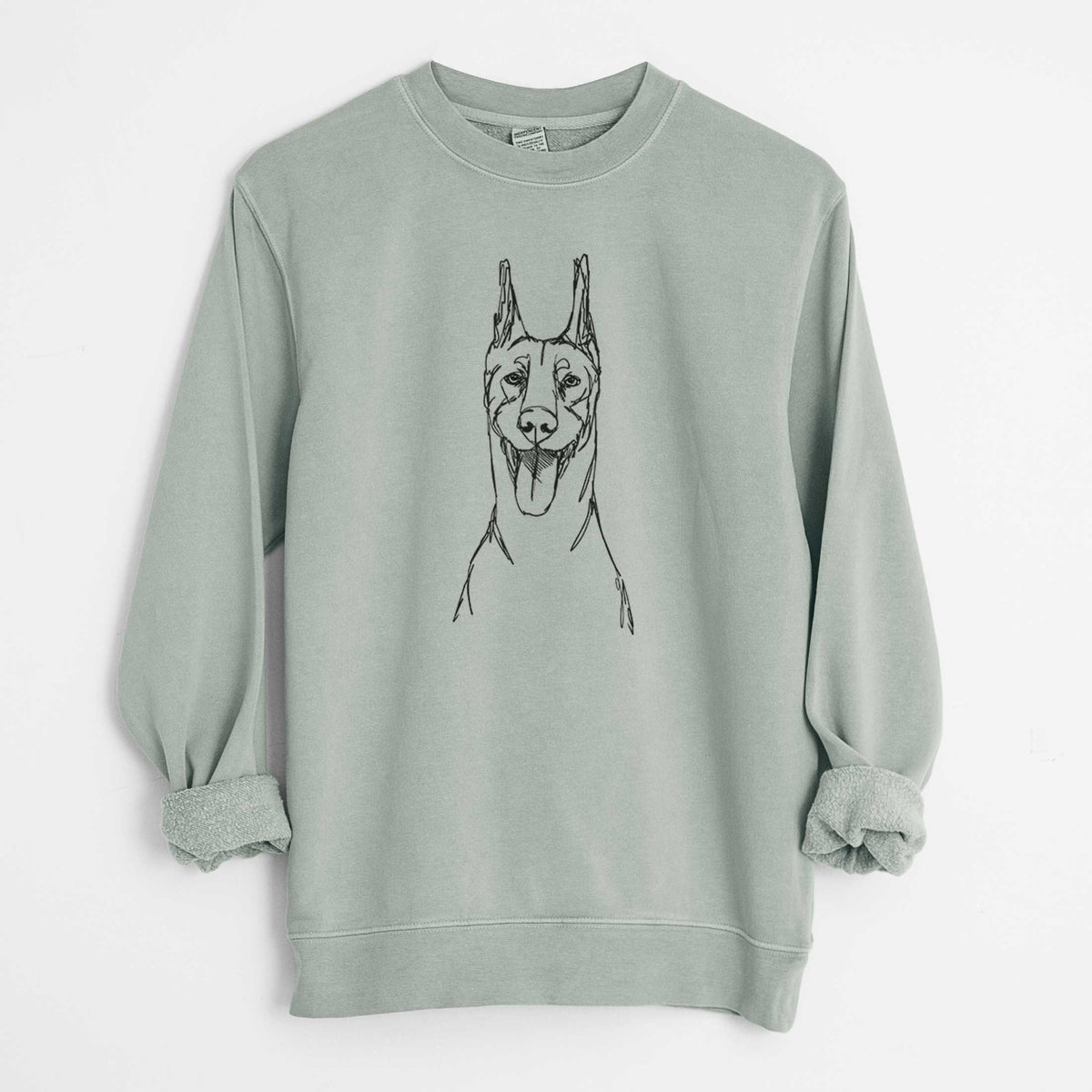 Doodled Doberman Pinscher the  - Unisex Pigment Dyed Crew Sweatshirt