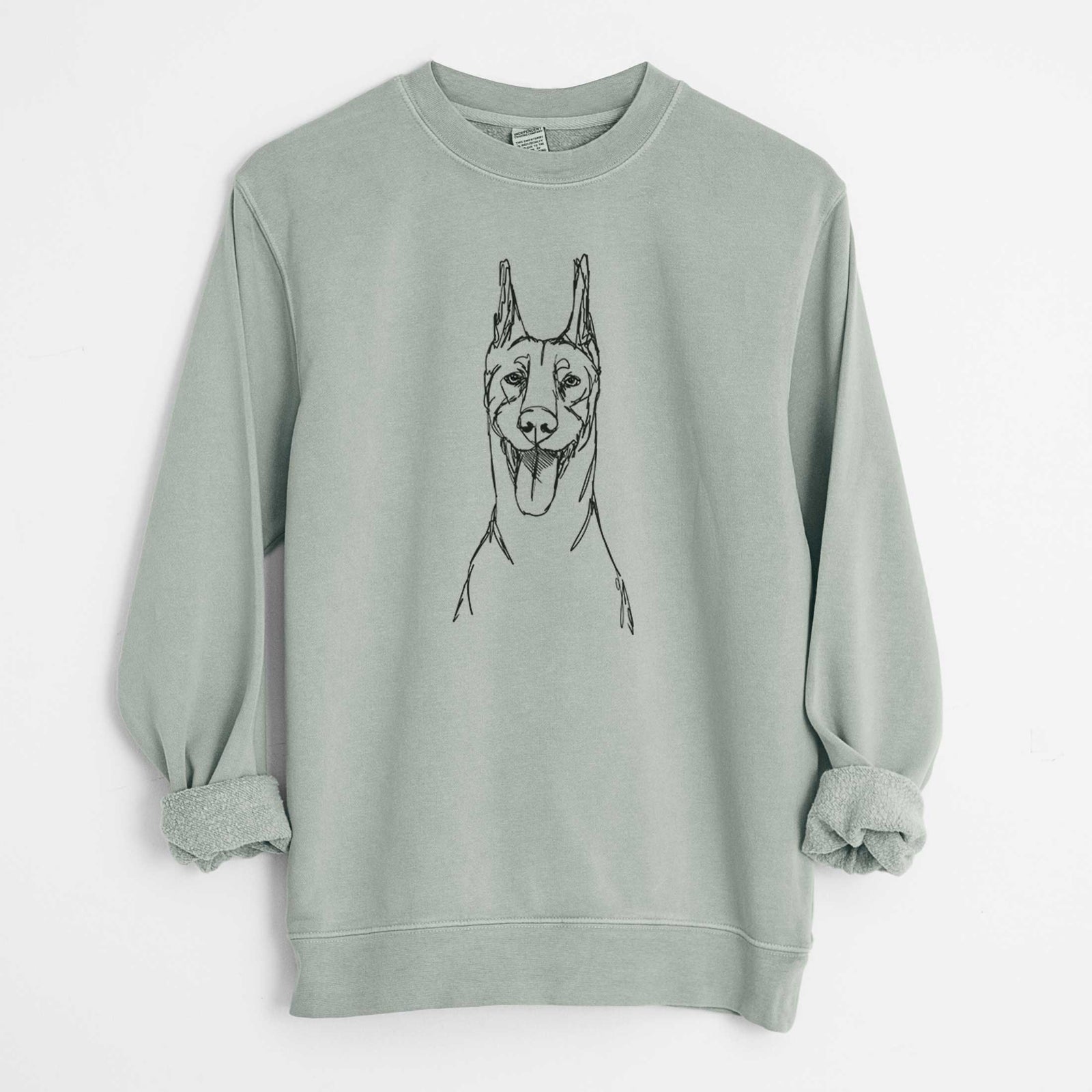Doodled Doberman Pinscher the  - Unisex Pigment Dyed Crew Sweatshirt