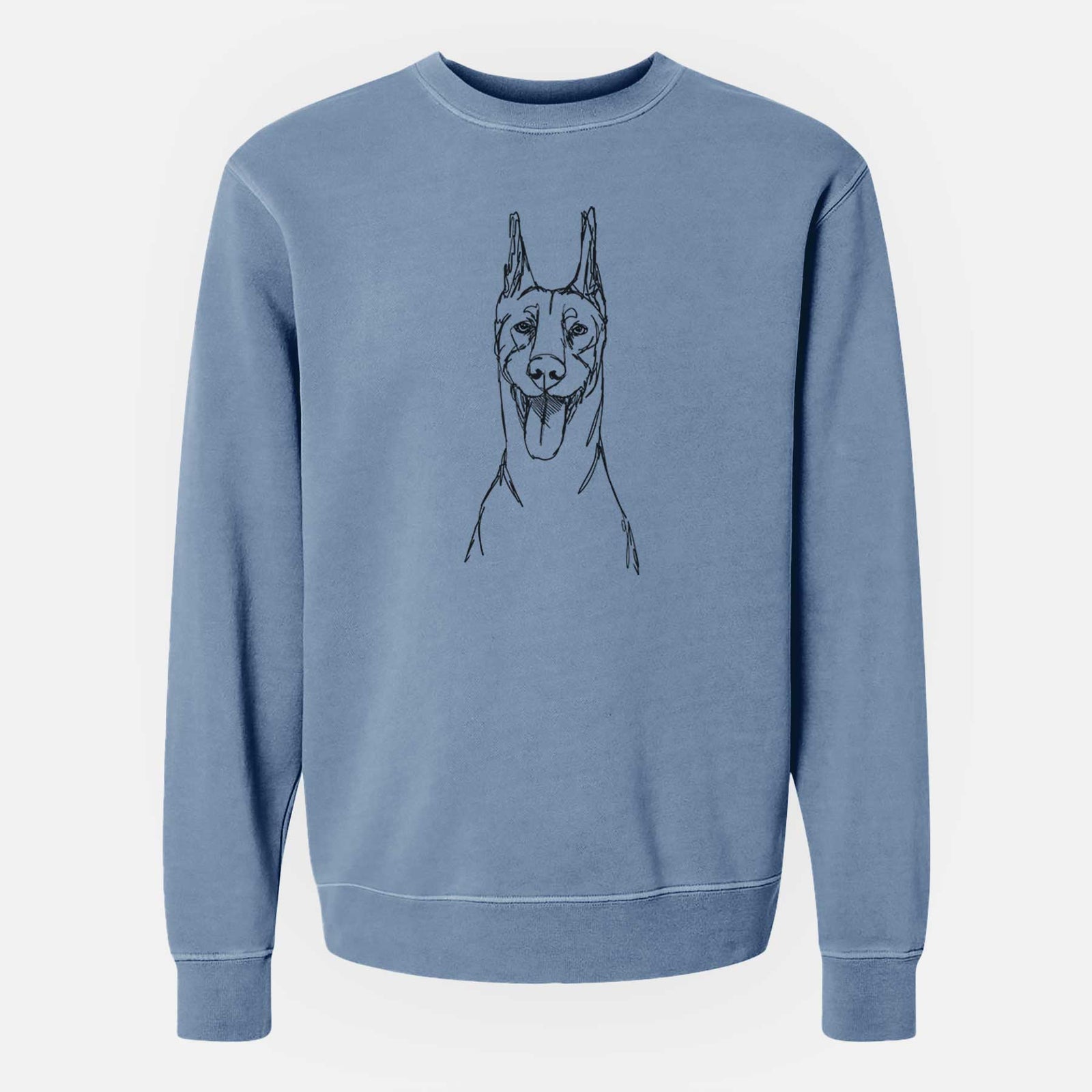 Doodled Doberman Pinscher the  - Unisex Pigment Dyed Crew Sweatshirt