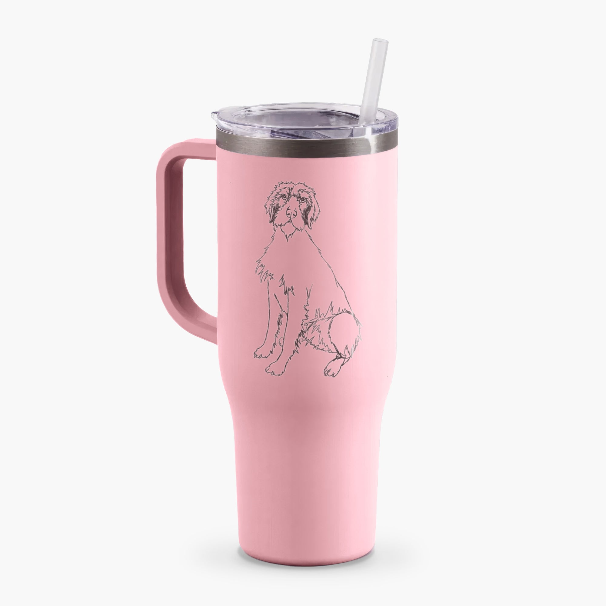 Doodled Doc the Pudelpointer - 40oz Tumbler with Handle