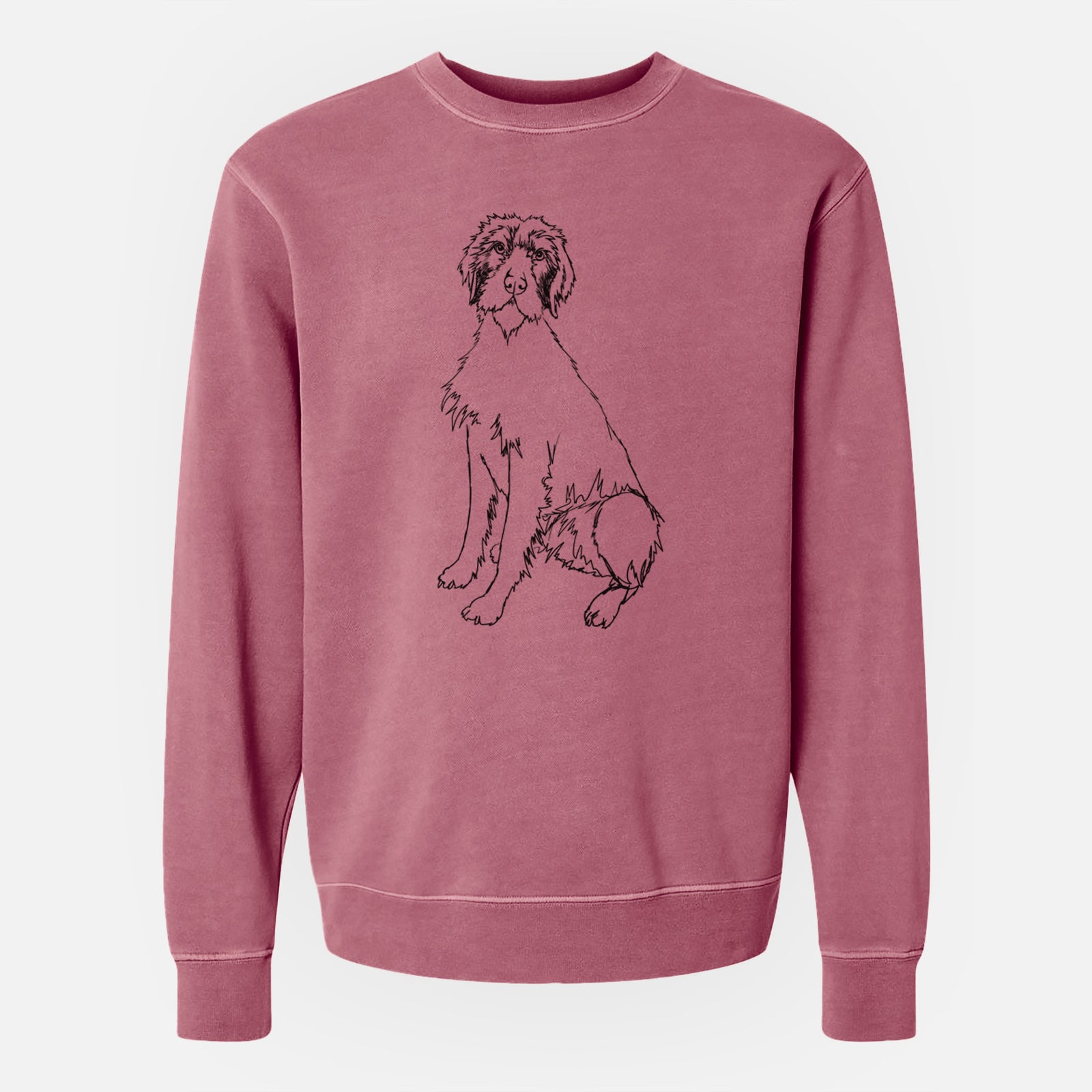 Doodled Doc the Pudelpointer - Unisex Pigment Dyed Crew Sweatshirt