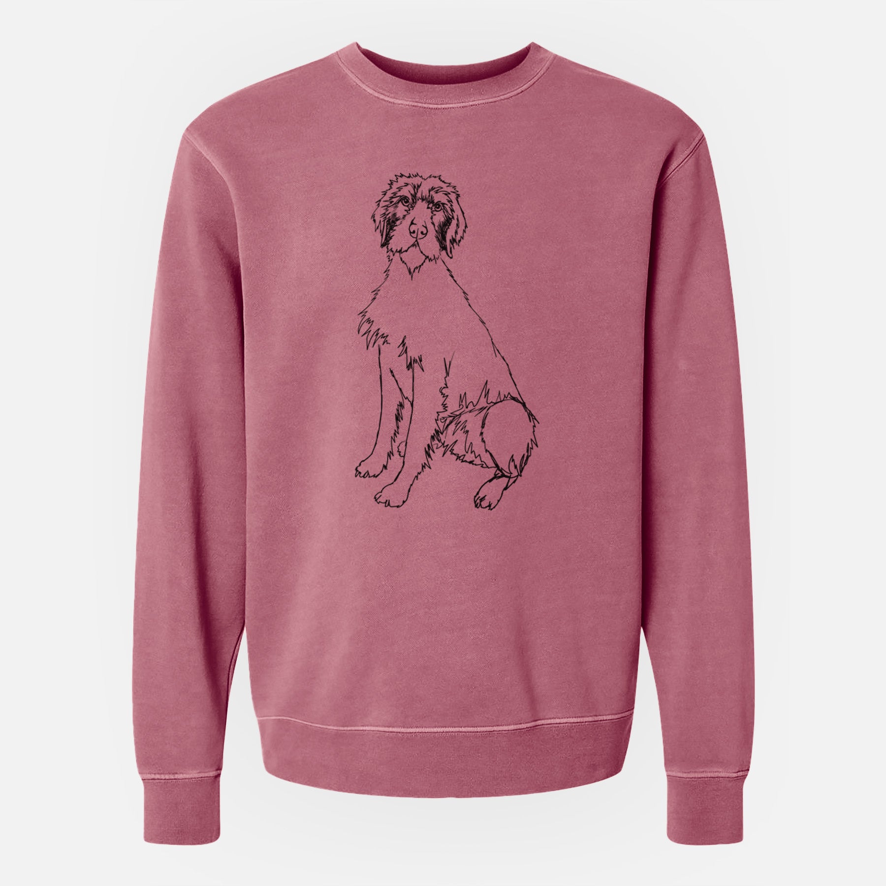 Doodled Doc the Pudelpointer - Unisex Pigment Dyed Crew Sweatshirt