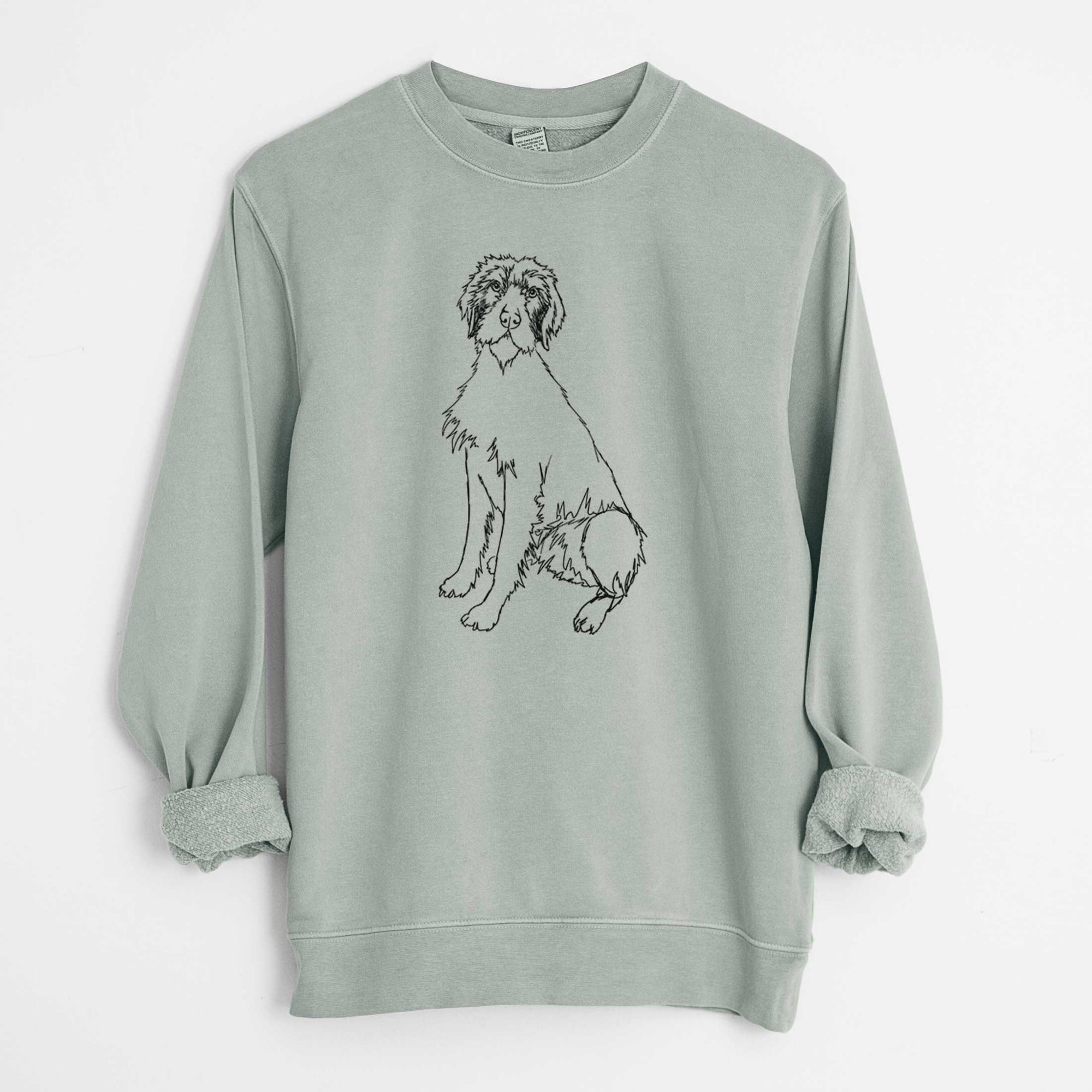 Doodled Doc the Pudelpointer - Unisex Pigment Dyed Crew Sweatshirt