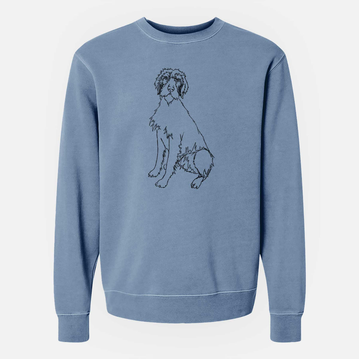 Doodled Doc the Pudelpointer - Unisex Pigment Dyed Crew Sweatshirt