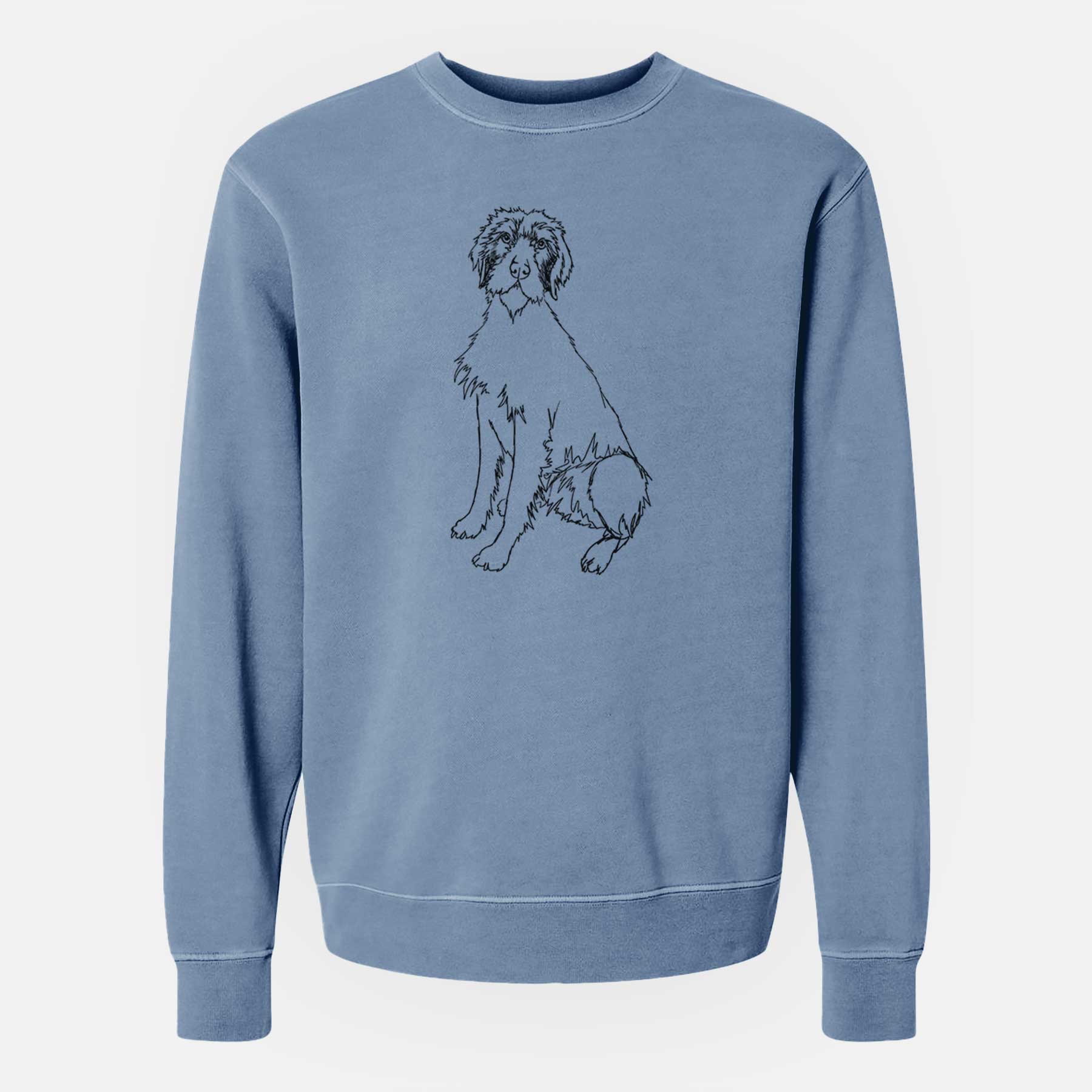 Doodled Doc the Pudelpointer - Unisex Pigment Dyed Crew Sweatshirt