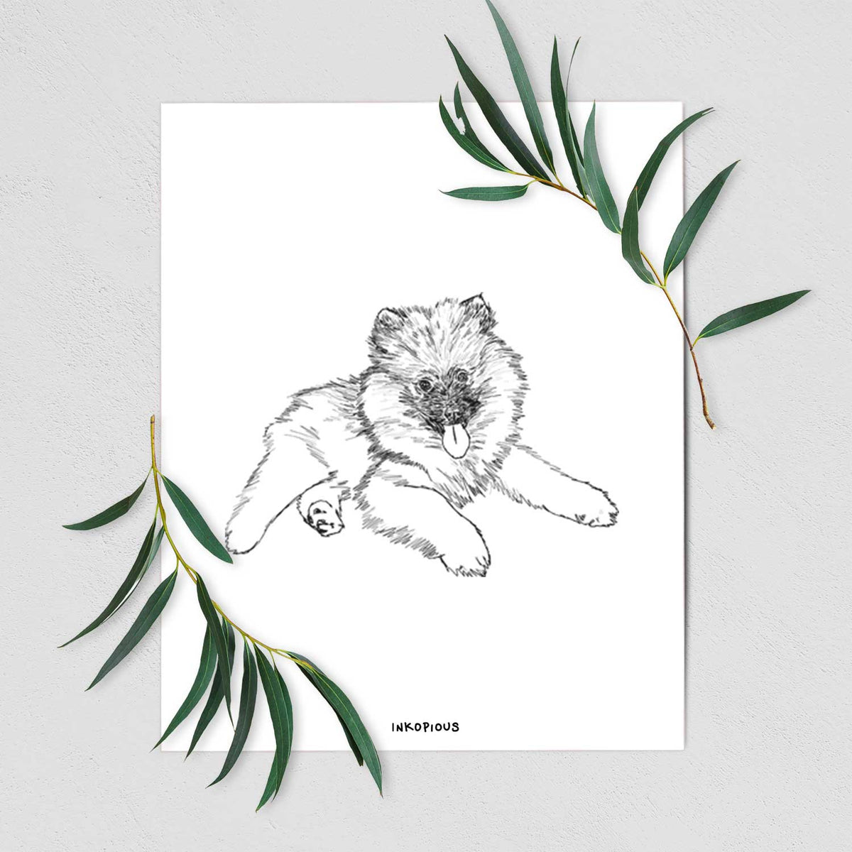 Doodled Double Bubble the Keeshond Puppy Art Print