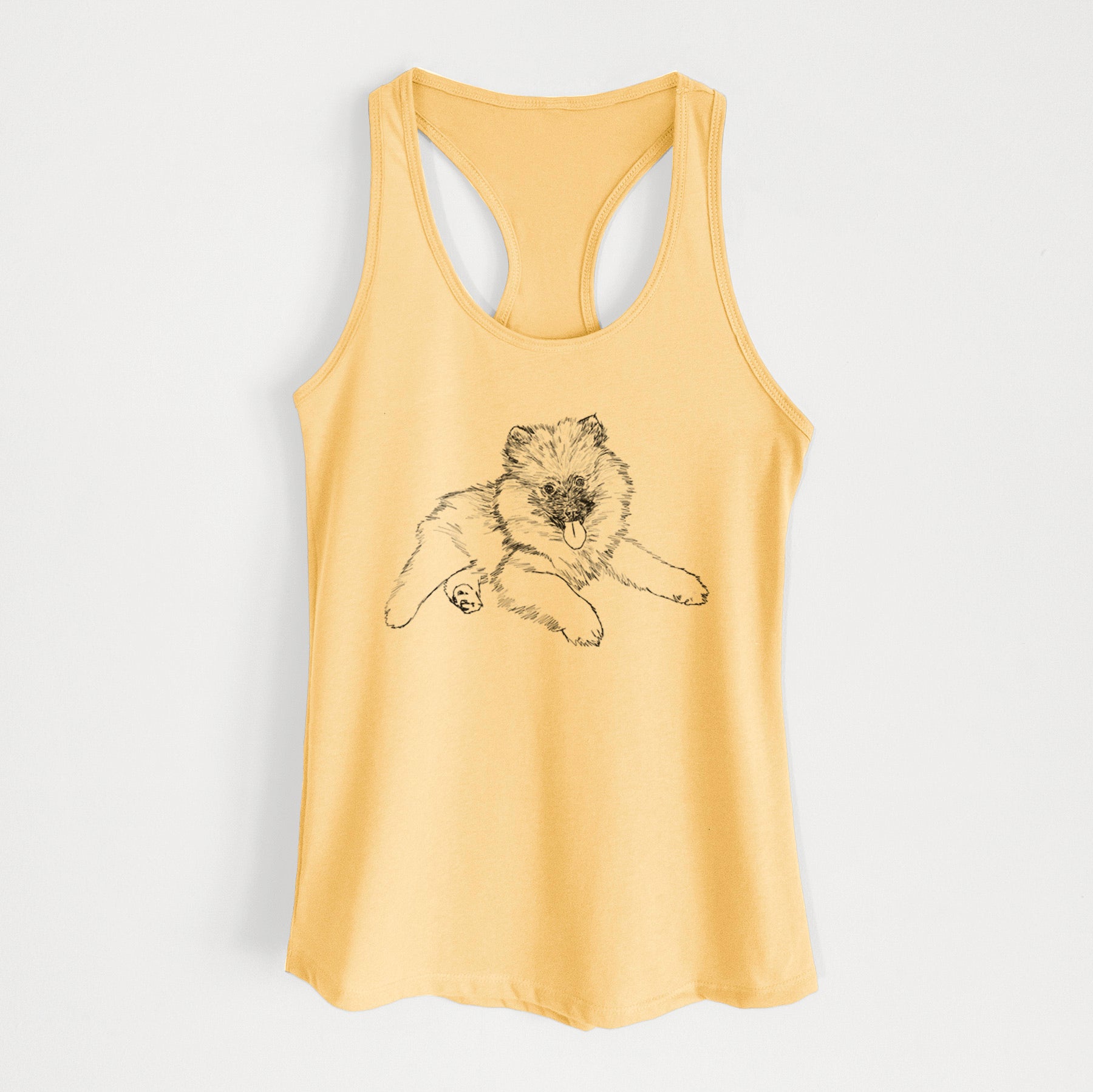 Doodled Double Bubble the Kesshond Puppy - Women's Racerback Tanktop