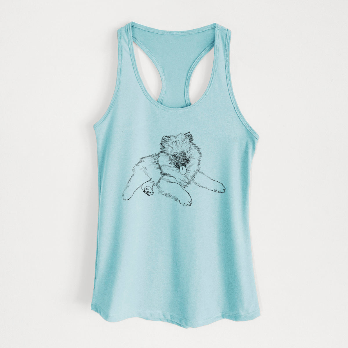 Doodled Double Bubble the Kesshond Puppy - Women&#39;s Racerback Tanktop