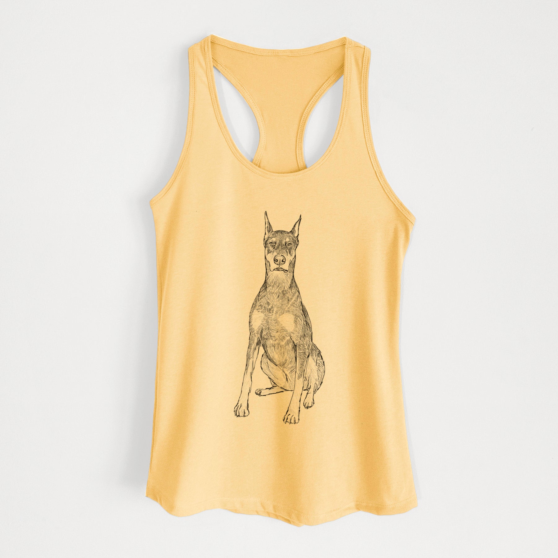 Doodled Drake the Doberman Pinscher - Women's Racerback Tanktop