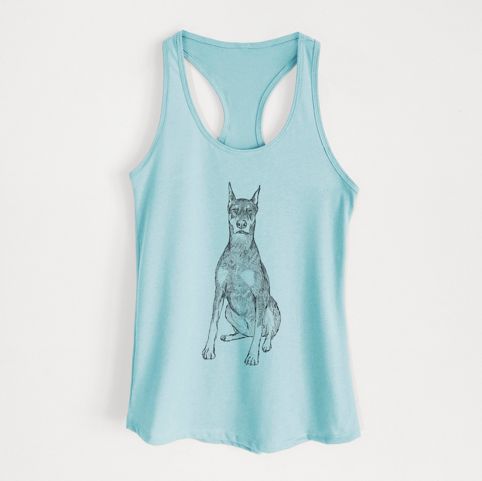 Doodled Drake the Doberman Pinscher - Women's Racerback Tanktop