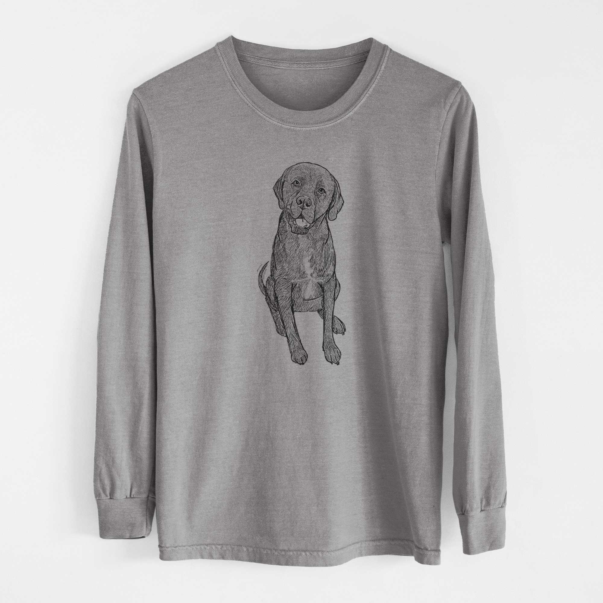 Doodled Dude the Dogue de Bordeaux Mix - Heavyweight 100% Cotton Long Sleeve