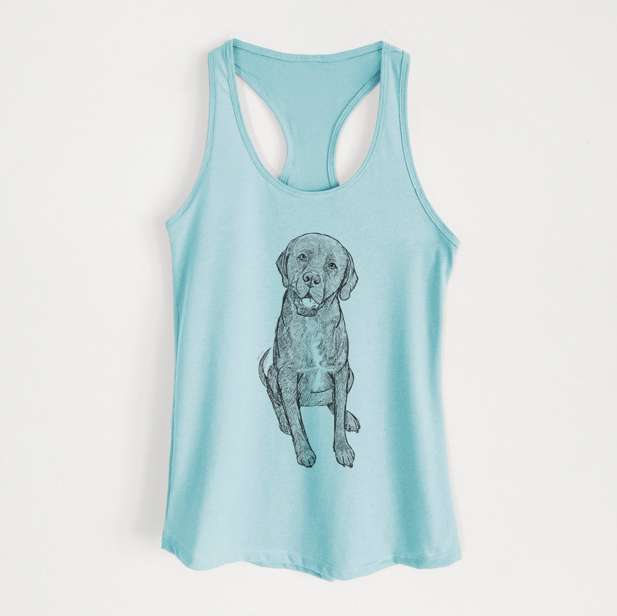 Doodled Dude the Dogue de Bordeaux Mix - Women&#39;s Racerback Tanktop