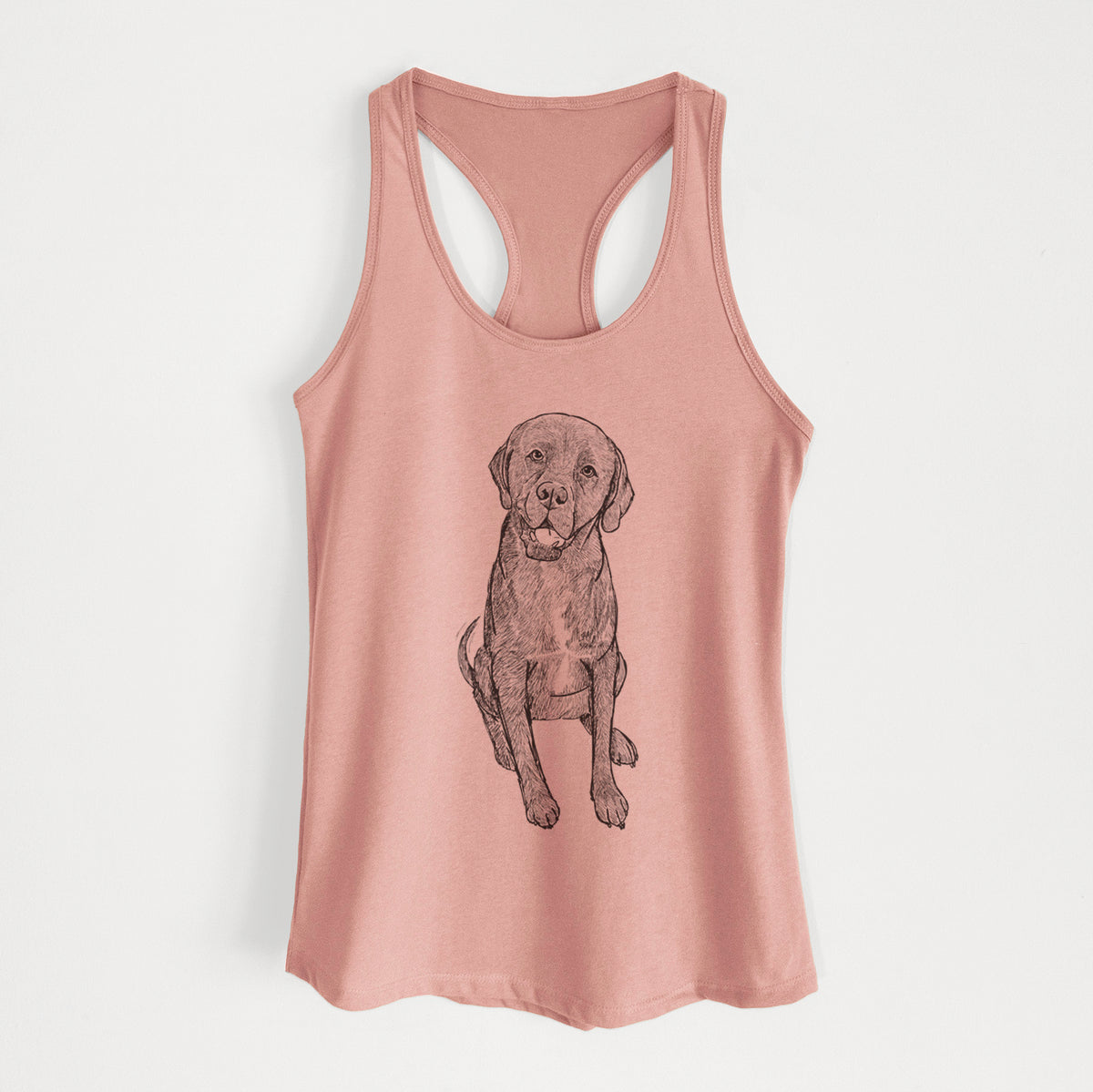 Doodled Dude the Dogue de Bordeaux Mix - Women's Racerback Tanktop