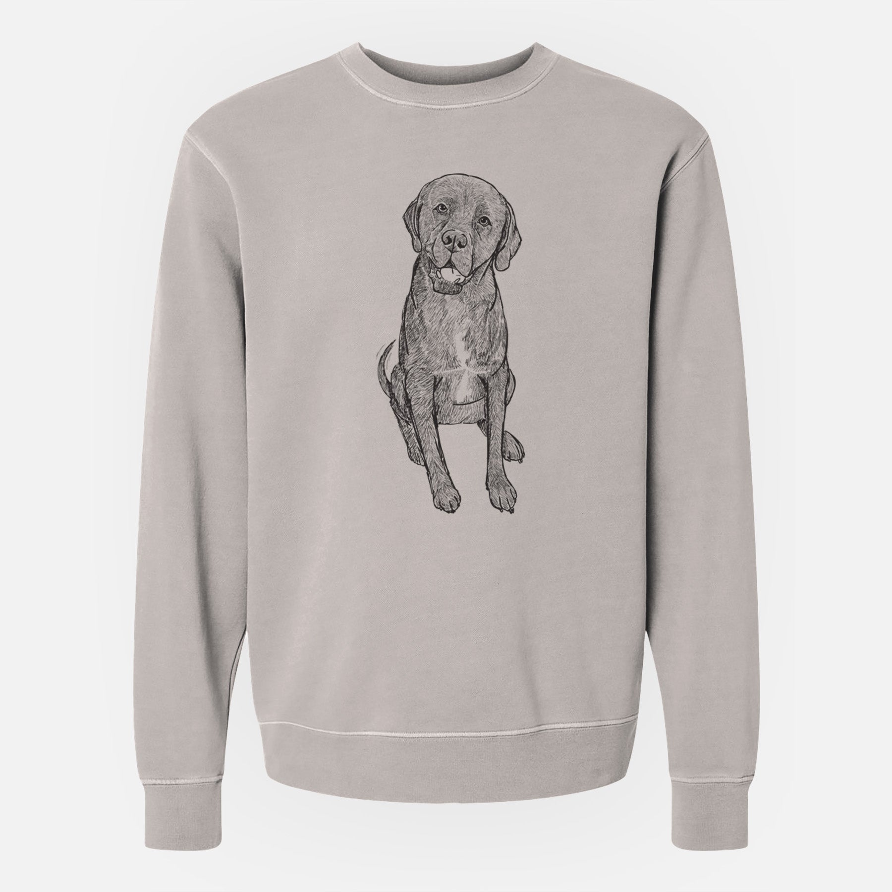 Doodled Dude the Dogue de Bordeaux Mix - Unisex Pigment Dyed Crew Sweatshirt