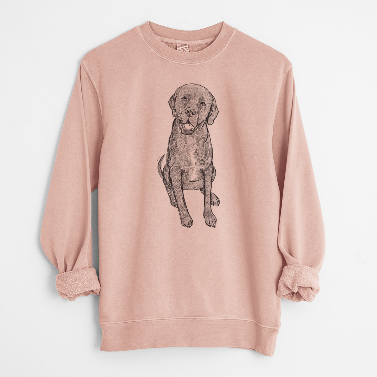 Doodled Dude the Dogue de Bordeaux Mix - Unisex Pigment Dyed Crew Sweatshirt