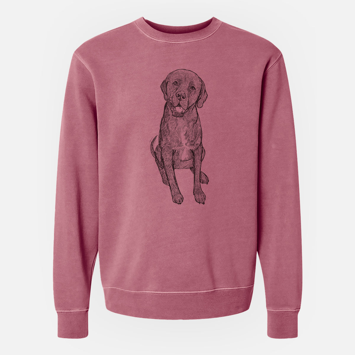 Doodled Dude the Dogue de Bordeaux Mix - Unisex Pigment Dyed Crew Sweatshirt