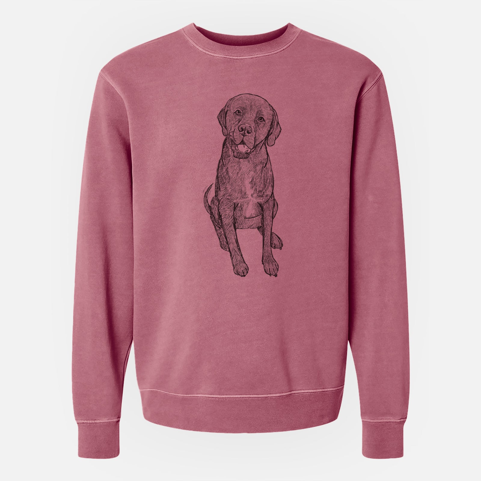 Doodled Dude the Dogue de Bordeaux Mix - Unisex Pigment Dyed Crew Sweatshirt