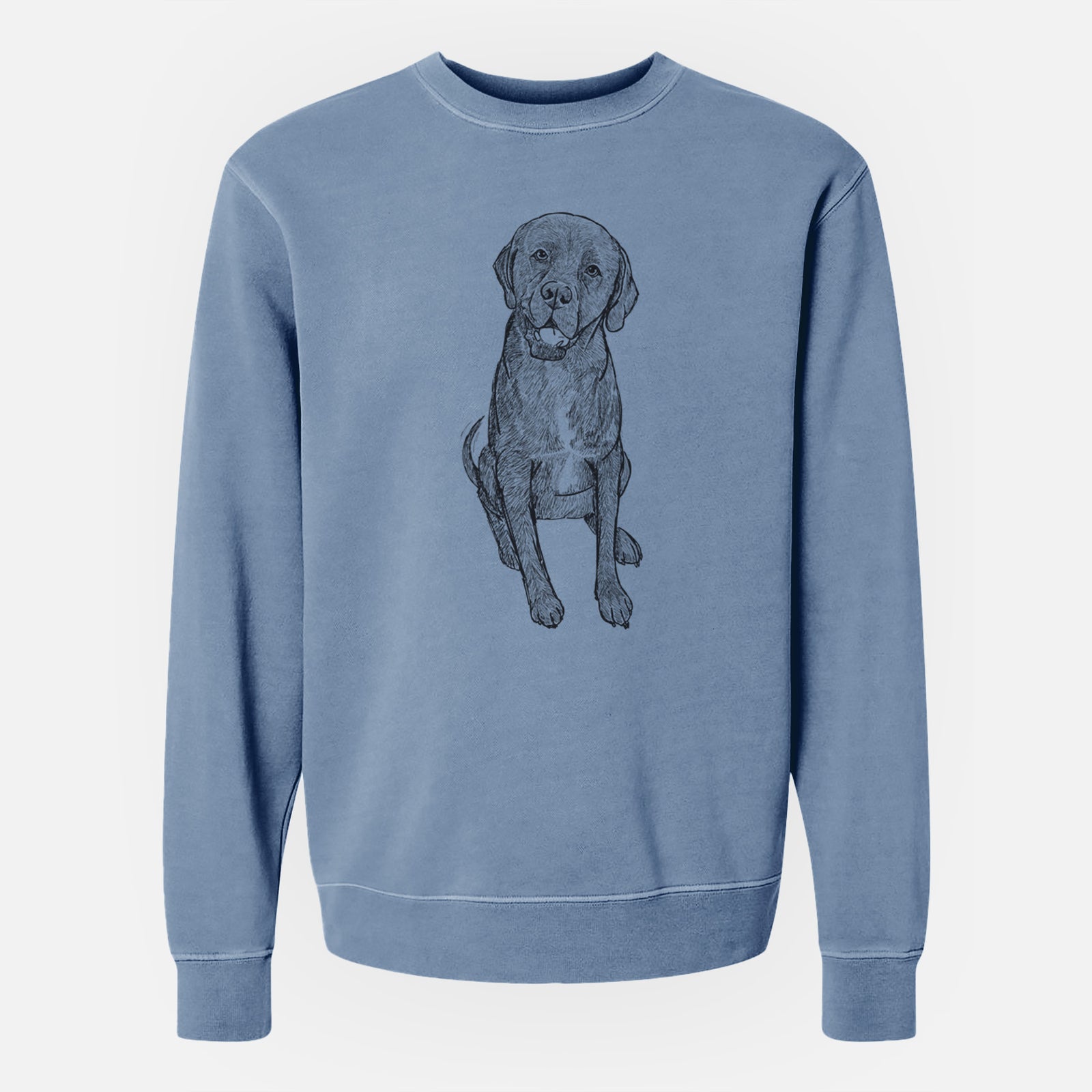 Doodled Dude the Dogue de Bordeaux Mix - Unisex Pigment Dyed Crew Sweatshirt