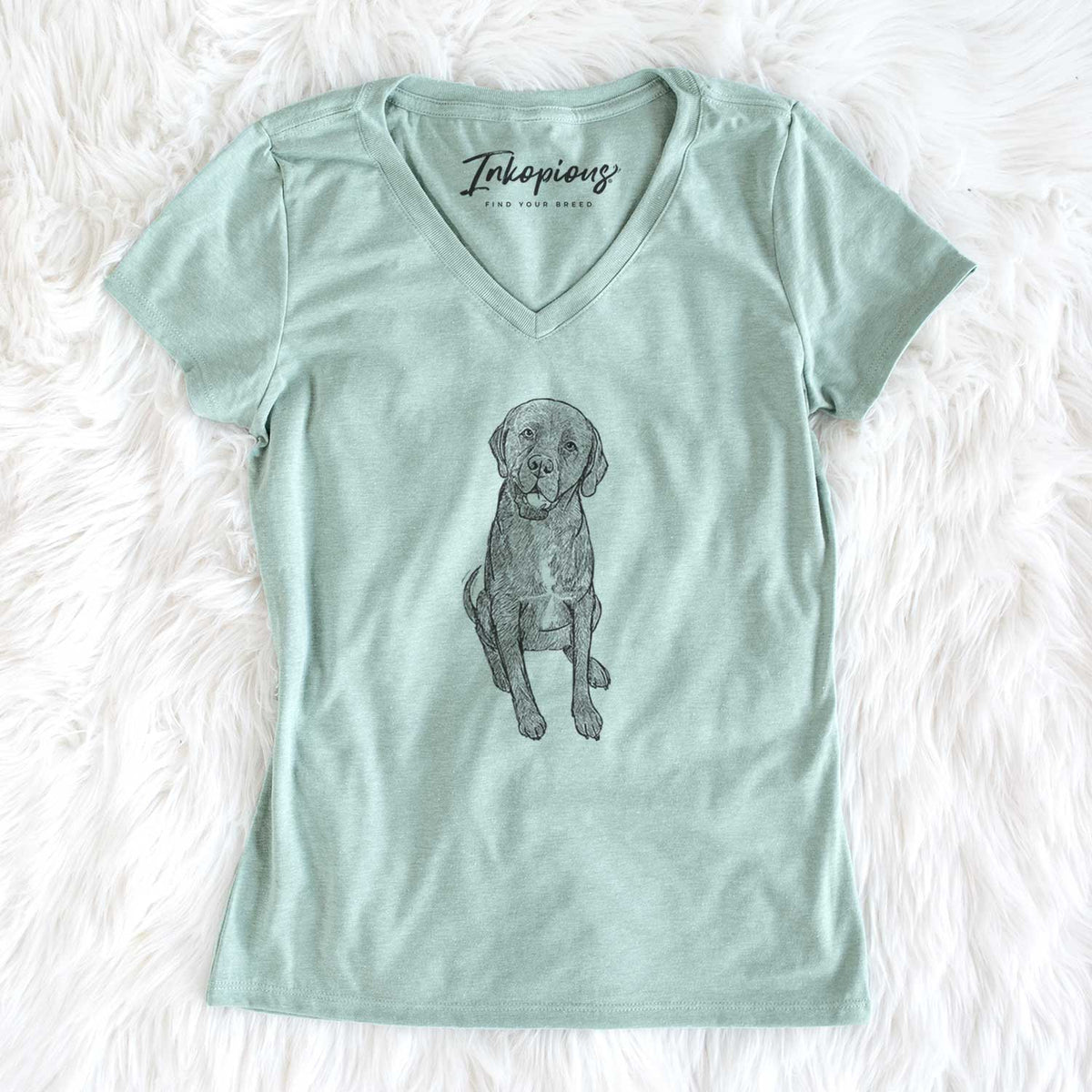 Doodled Dude the Dogue de Bordeaux Mix - Women&#39;s V-neck Shirt
