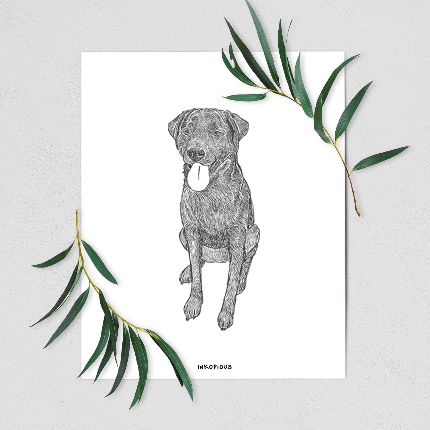 Doodled Duffy the Rottweiler Labrador Mix Art Print