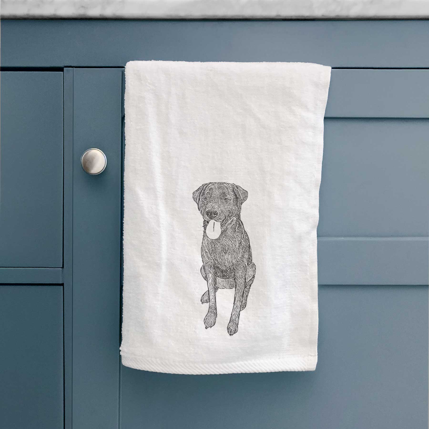 Doodled Duffy the Rottweiler Labrador Mix Decorative Hand Towel