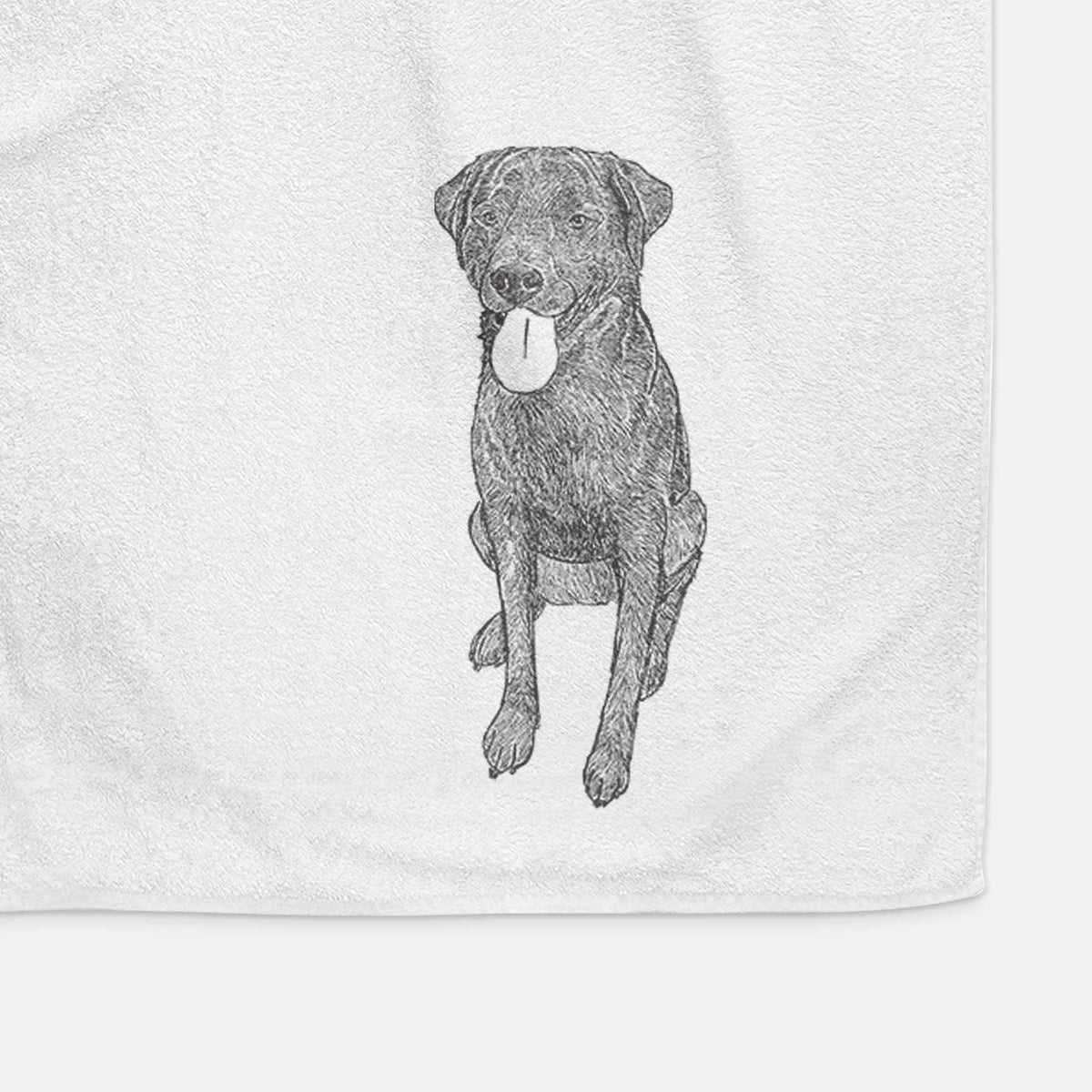 Doodled Duffy the Rottweiler Labrador Mix Decorative Hand Towel