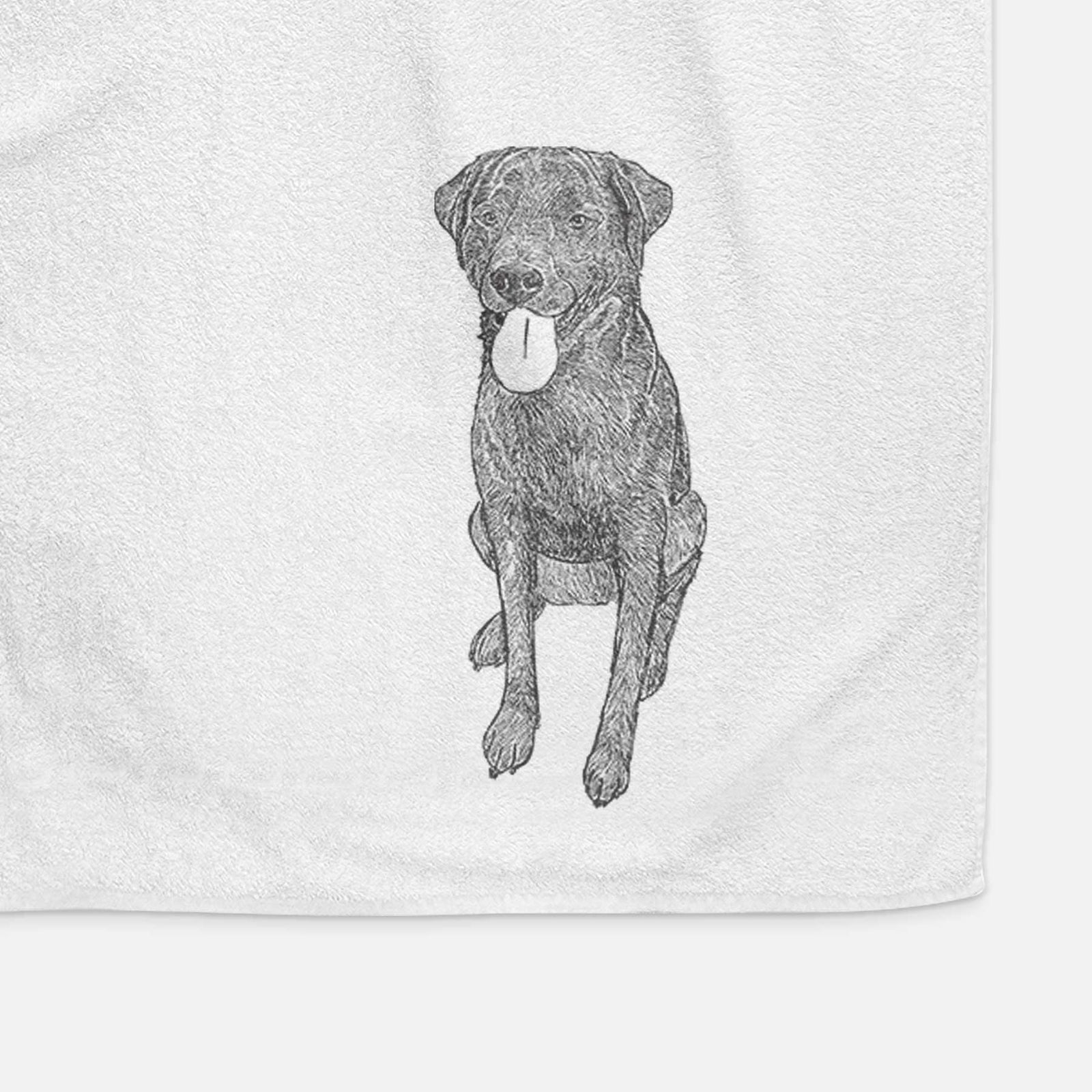 Doodled Duffy the Rottweiler Labrador Mix Decorative Hand Towel