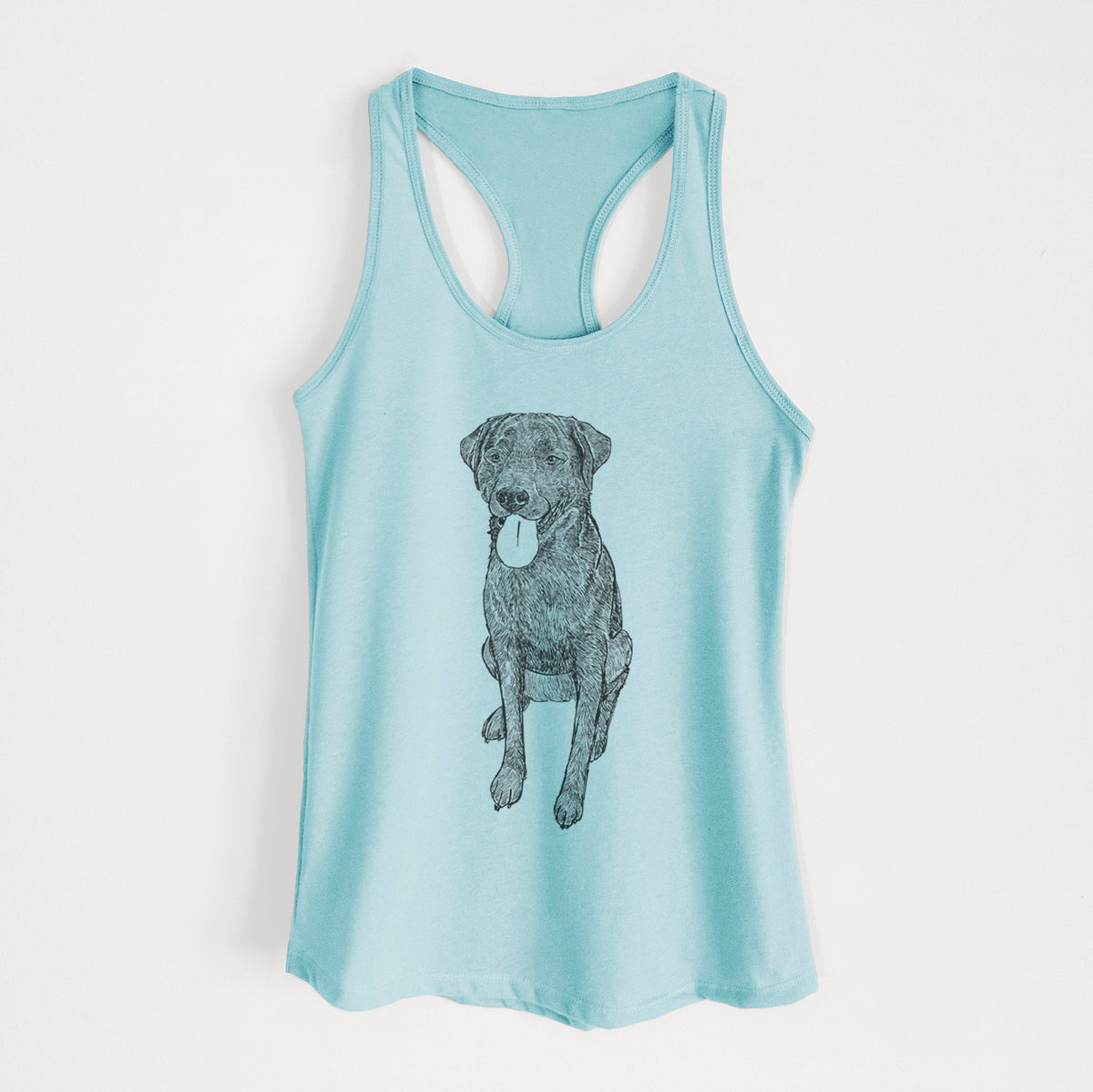 Doodled Duffy the Rottweiler Labrador Mix - Women&#39;s Racerback Tanktop