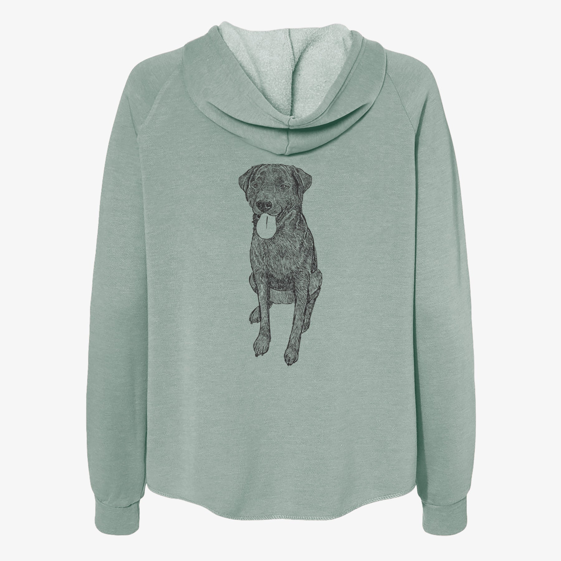 Doodled Duffy the Rottweiler Labrador Mix - Women's Cali Wave Zip-Up Sweatshirt