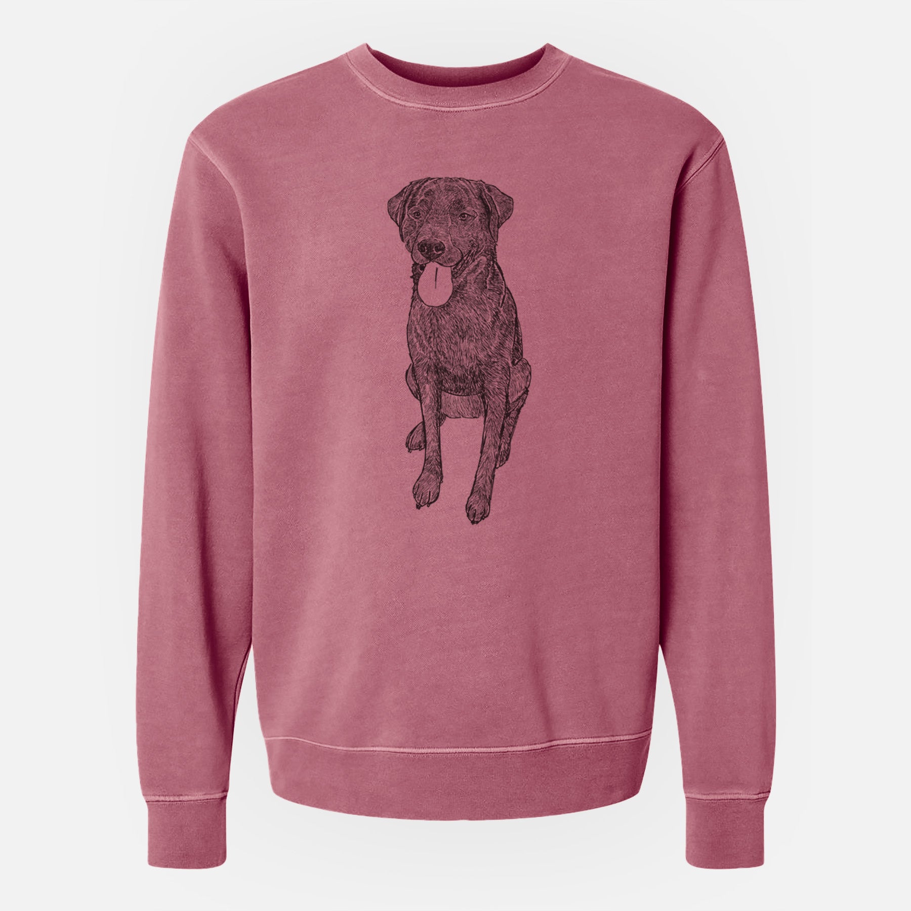 Doodled Duffy the Rottweiler Labrador Mix - Unisex Pigment Dyed Crew Sweatshirt